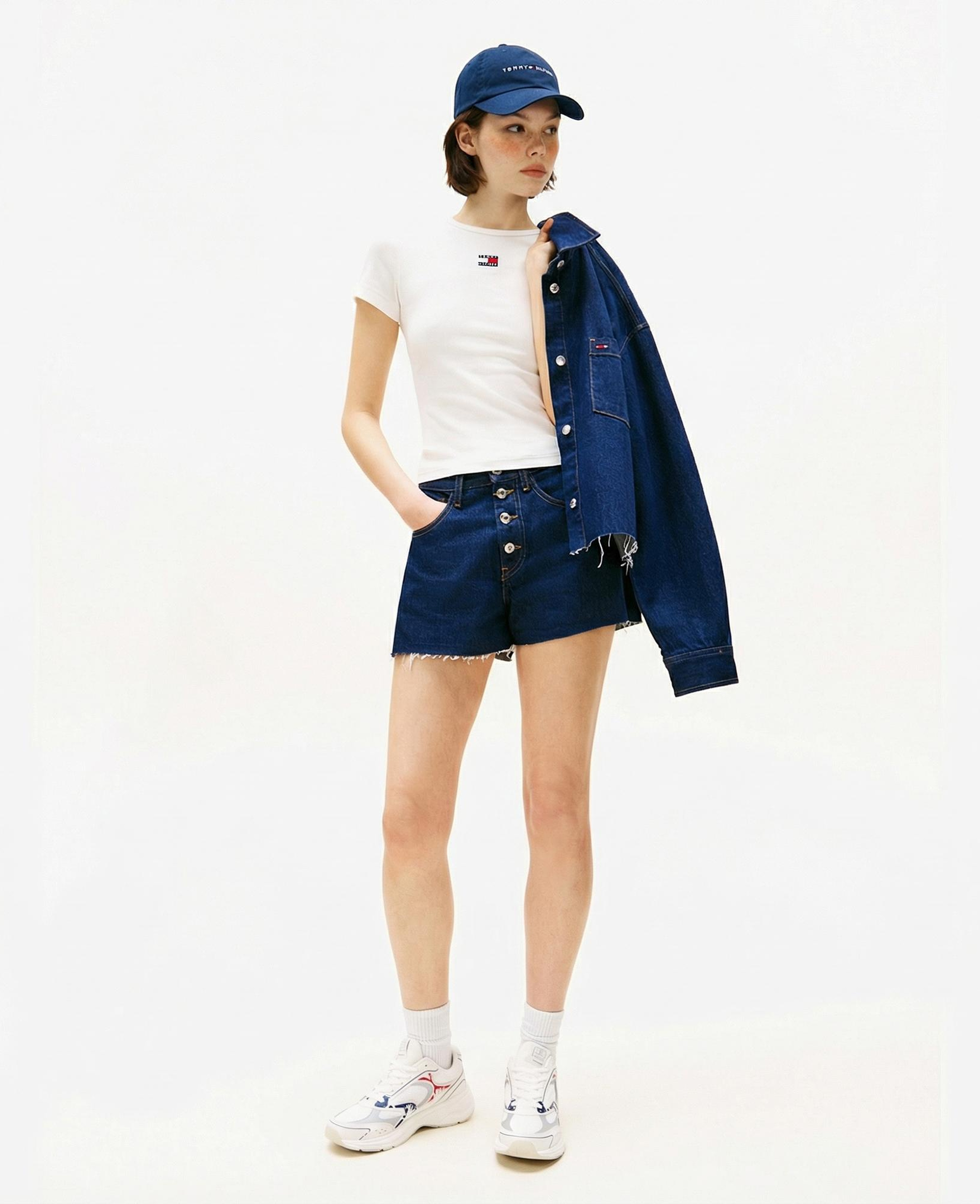 Tommy Hilfiger Badge Kadın Beyaz T-Shirt