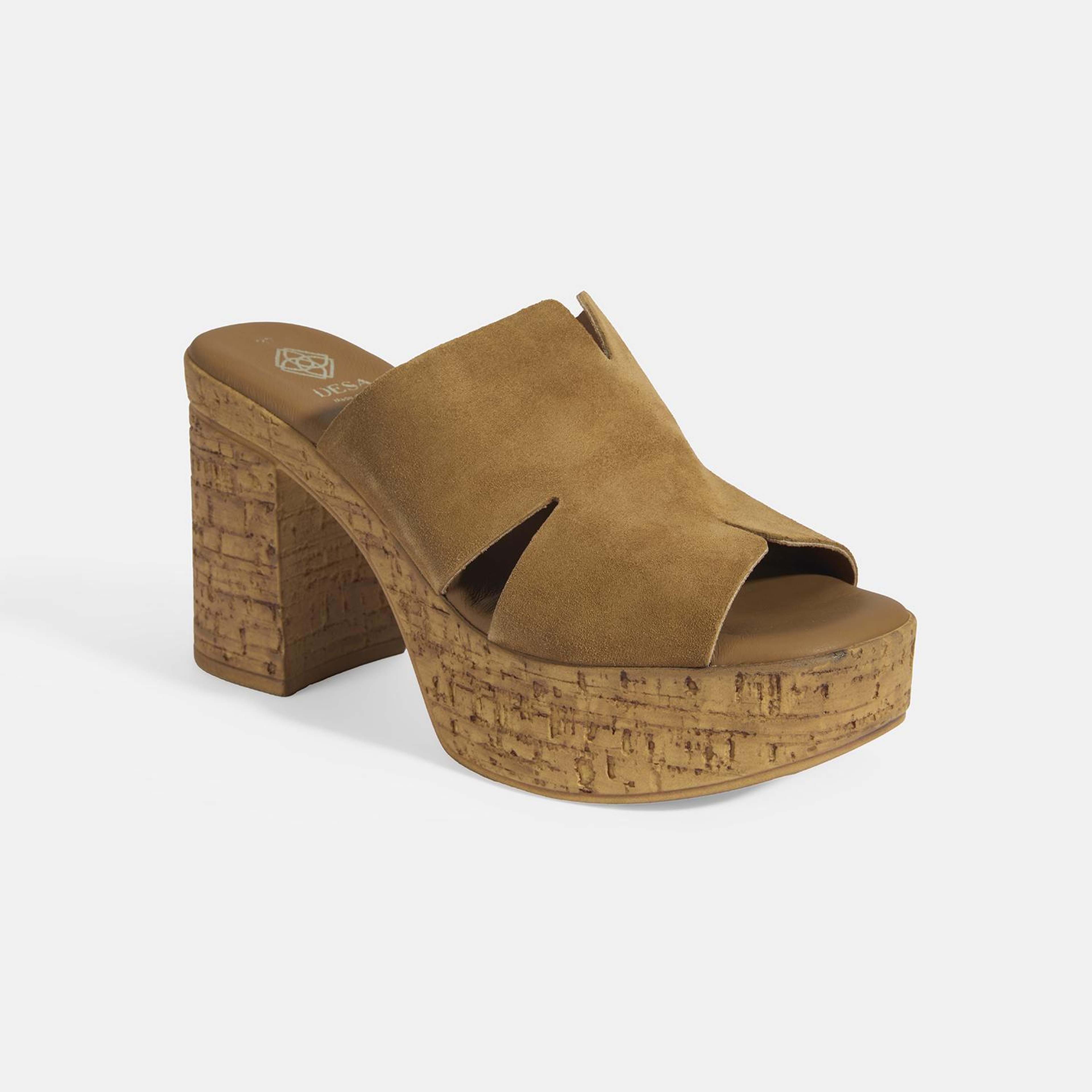 Kadın Taba Süet Topuklu Terlik