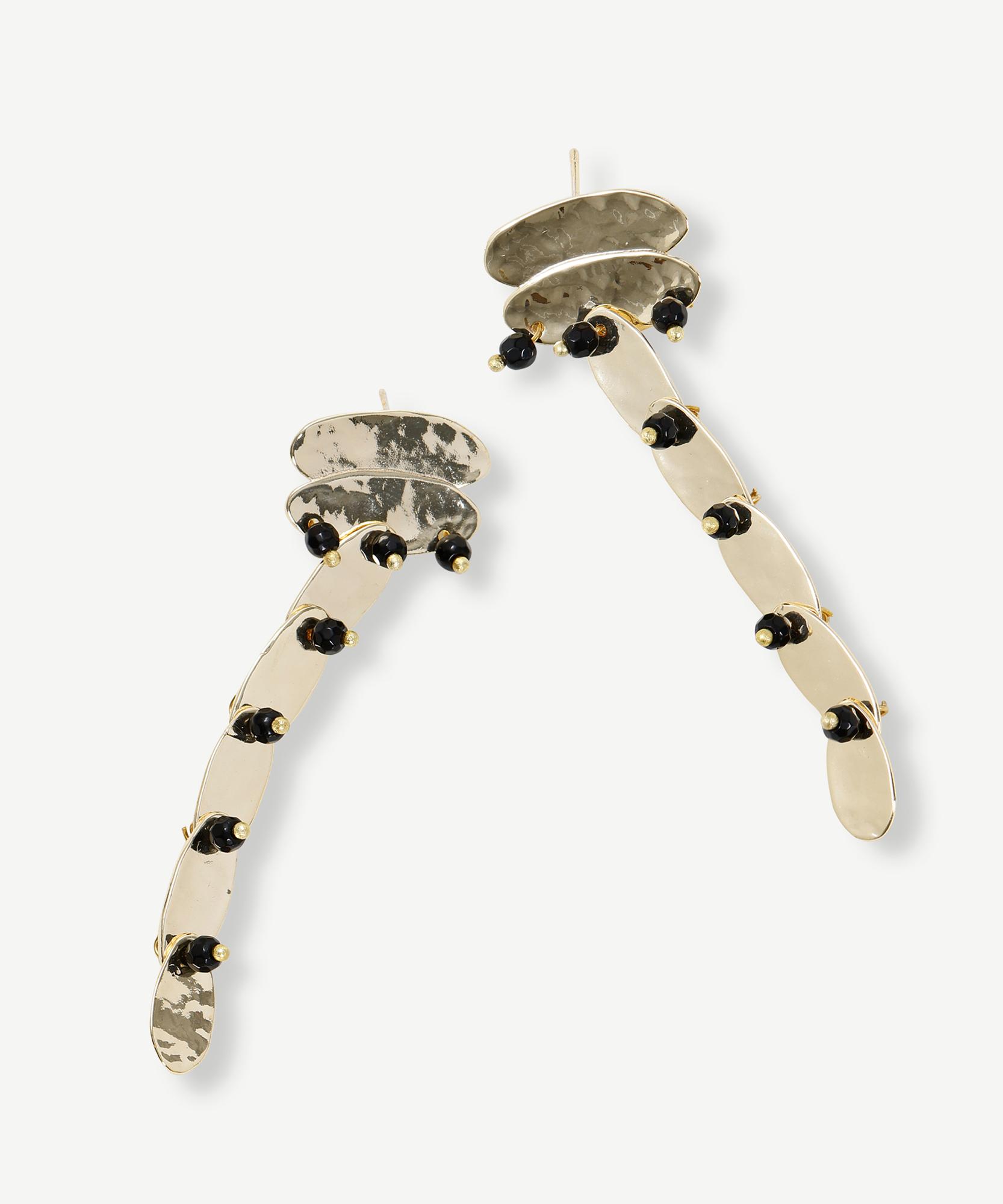 YARGICI Cam Taş Detaylı Sallantılı Küpe