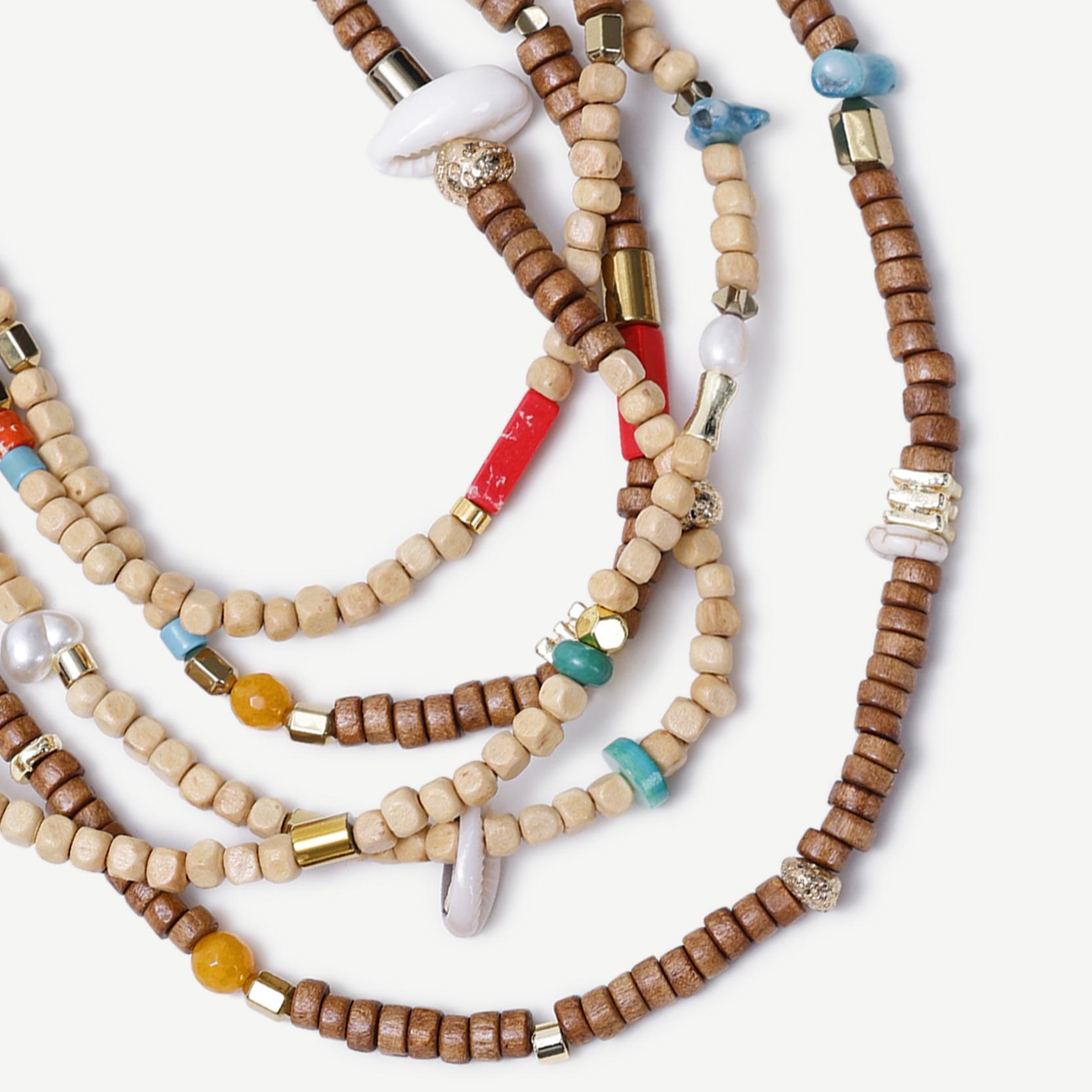 YARGICI Ahşap Ve Doğal Taş İçerikli Kolye