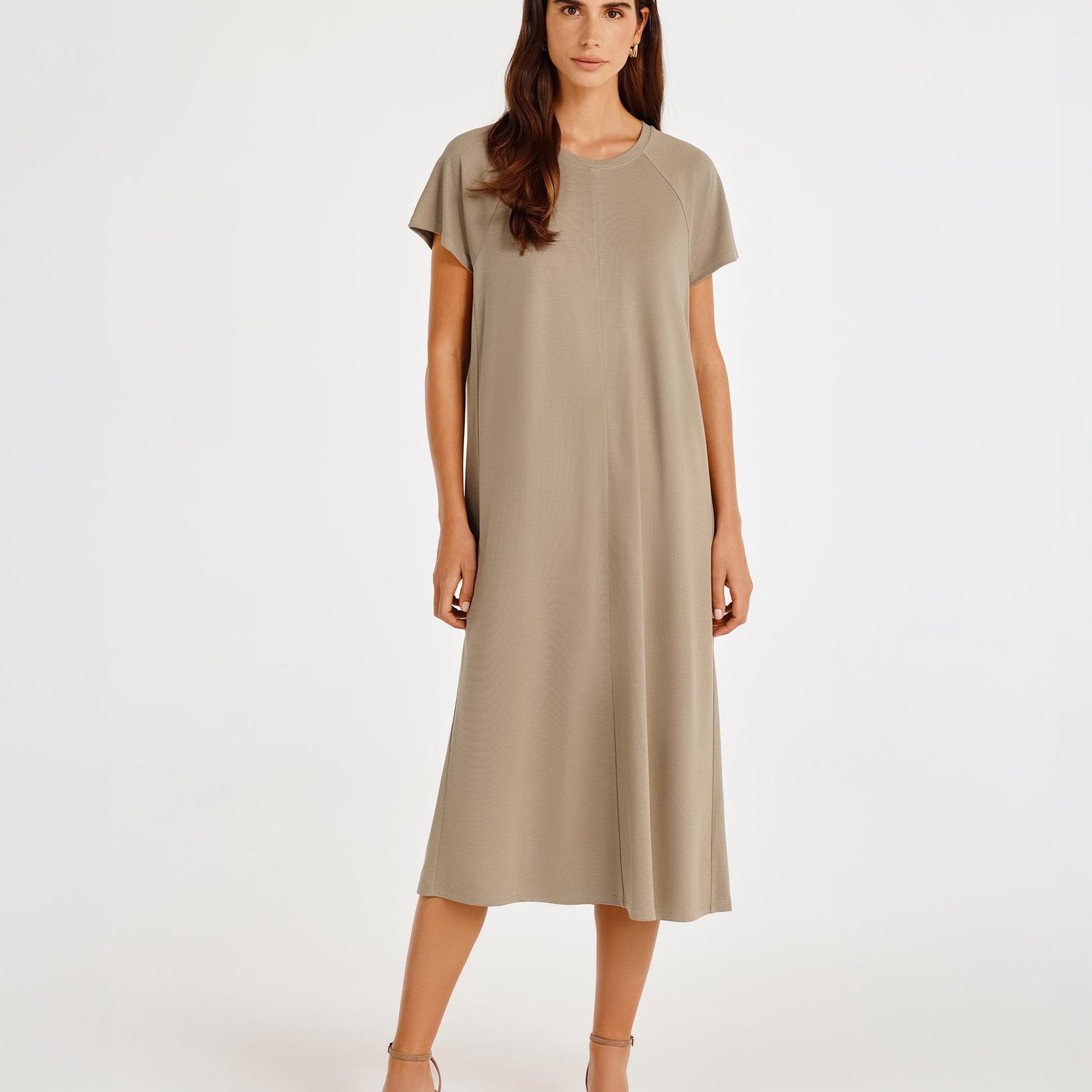 YARGICI Bisiklet Yaka Reglan Kol Elbise