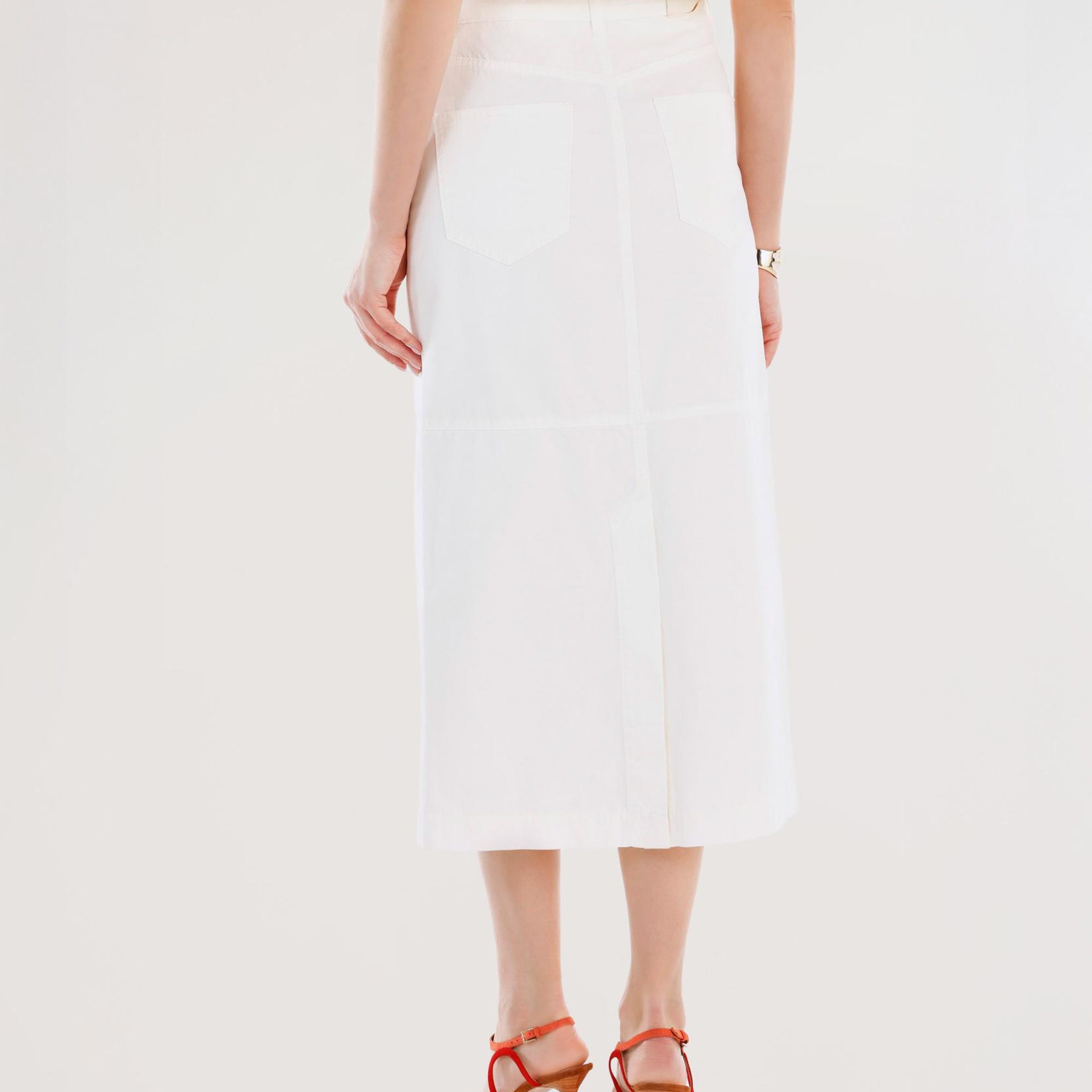 YARGICI Yırtmaç Detaylı Denim Etek