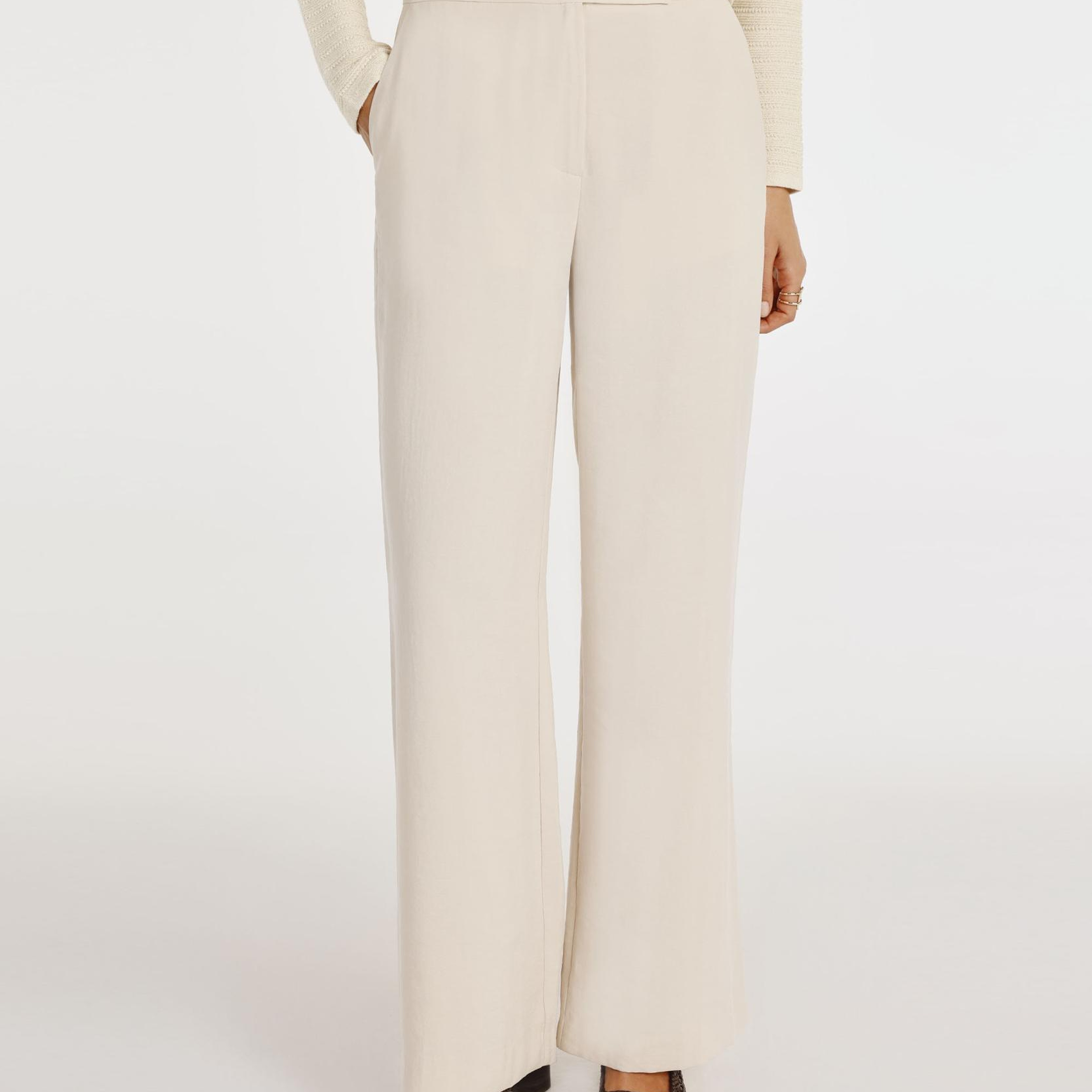 YARGICI Kruvaze Kapamalı Düz Kesim Pantolon