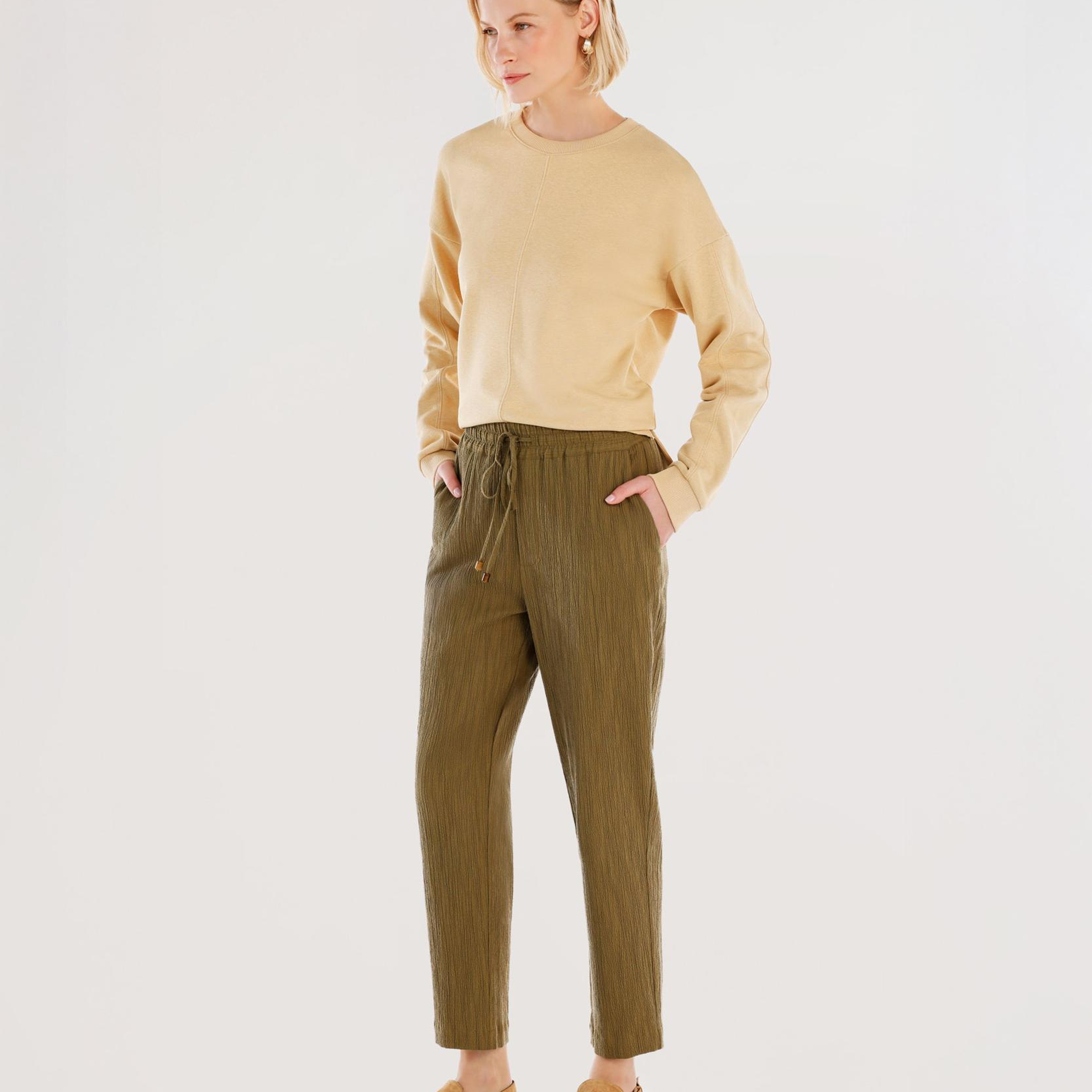 YARGICI Beli Bağlama Detaylı Pantolon