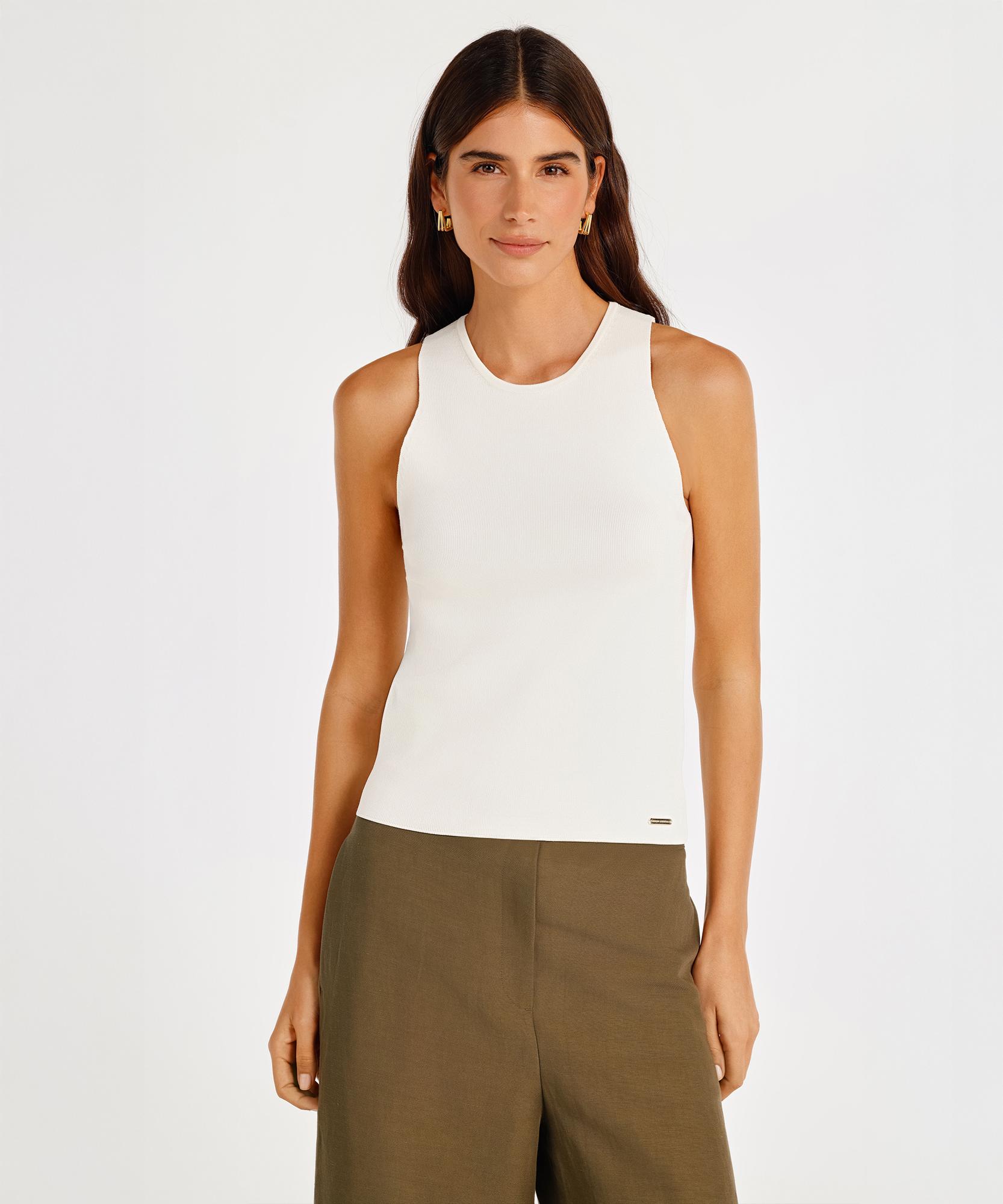 YARGICI Bisiklet Yaka Kolsuz Triko