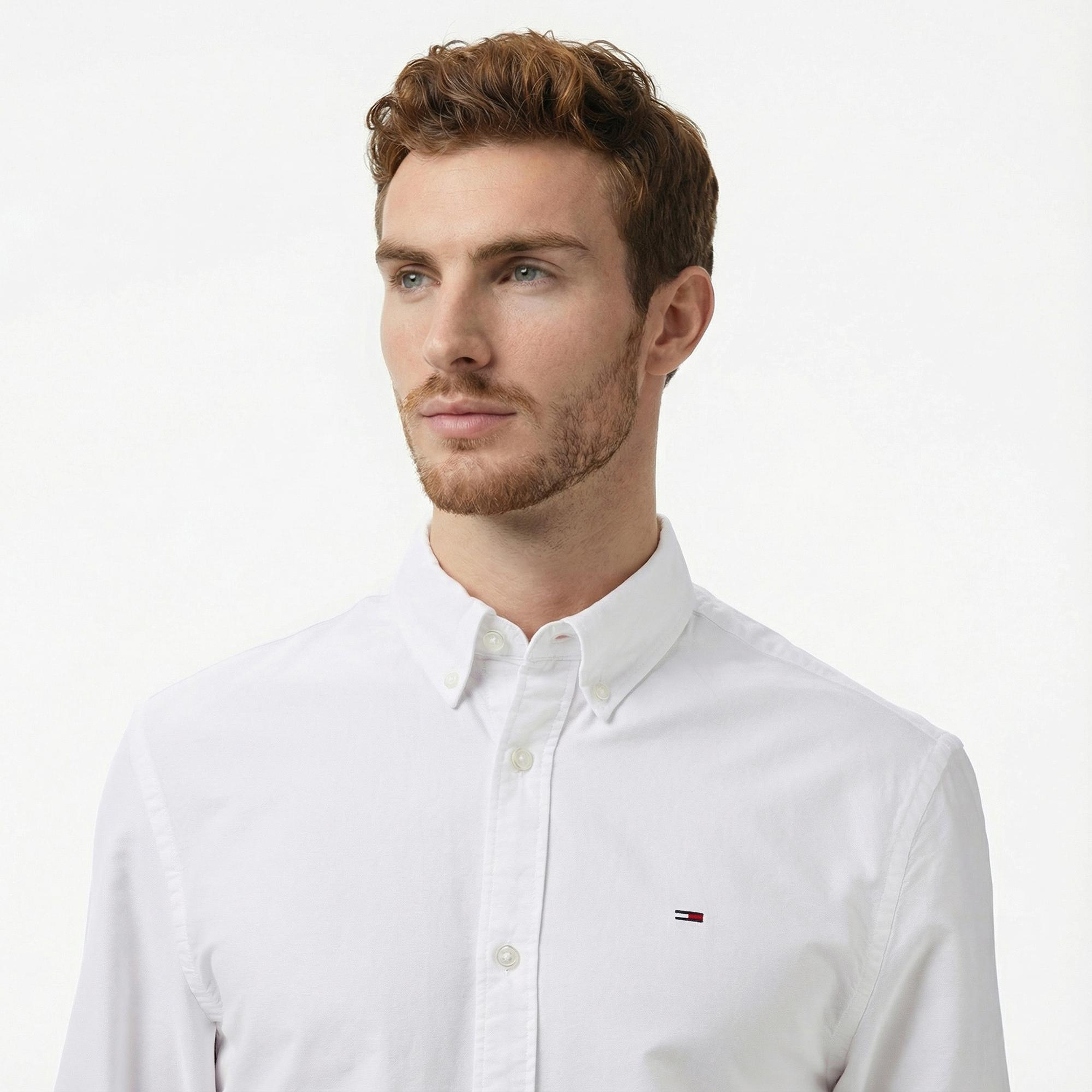 Tommy Hilfiger Oxford Erkek Beyaz Gömlek