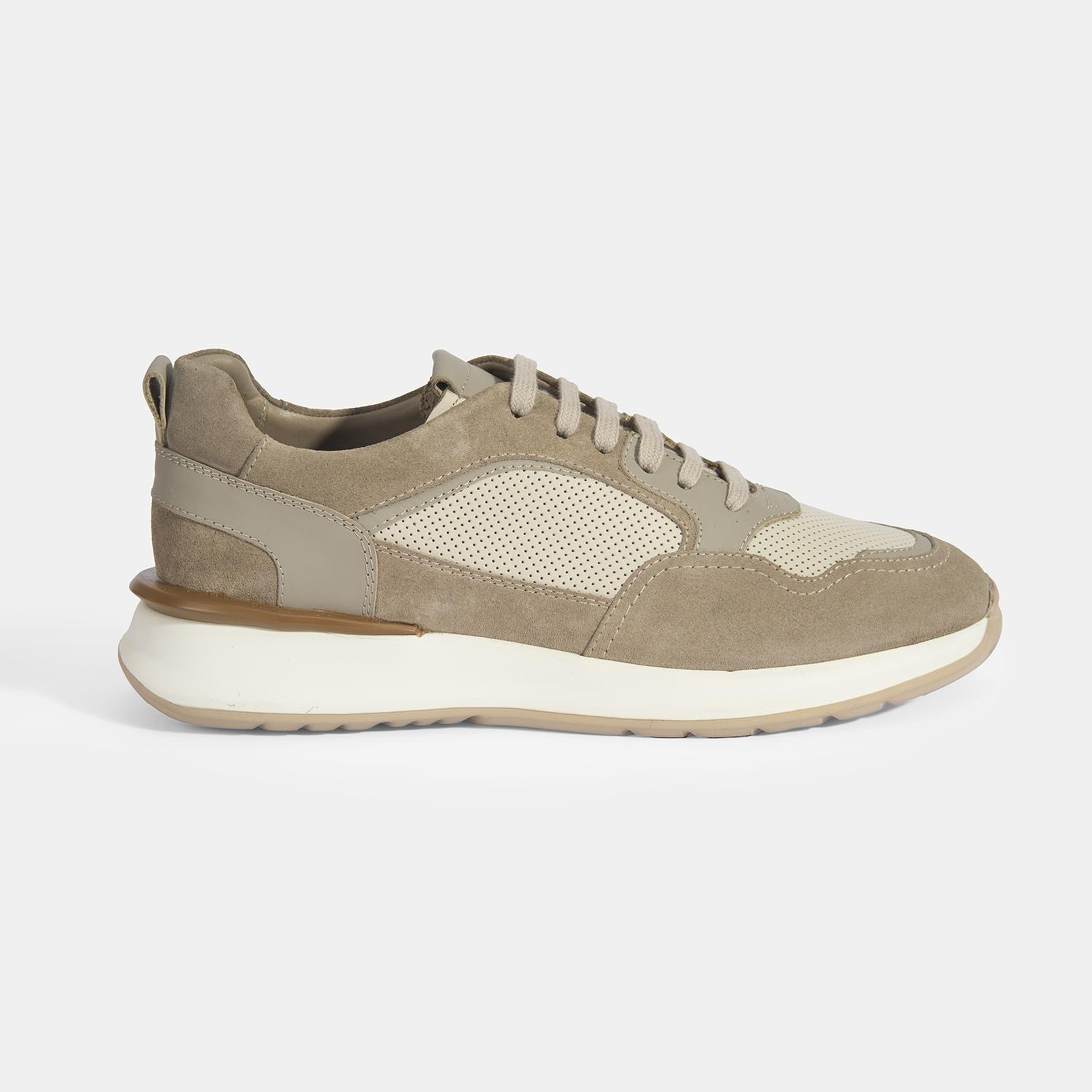 Erkek Gri Bağcıklı Deri Günlük Ayakkabı