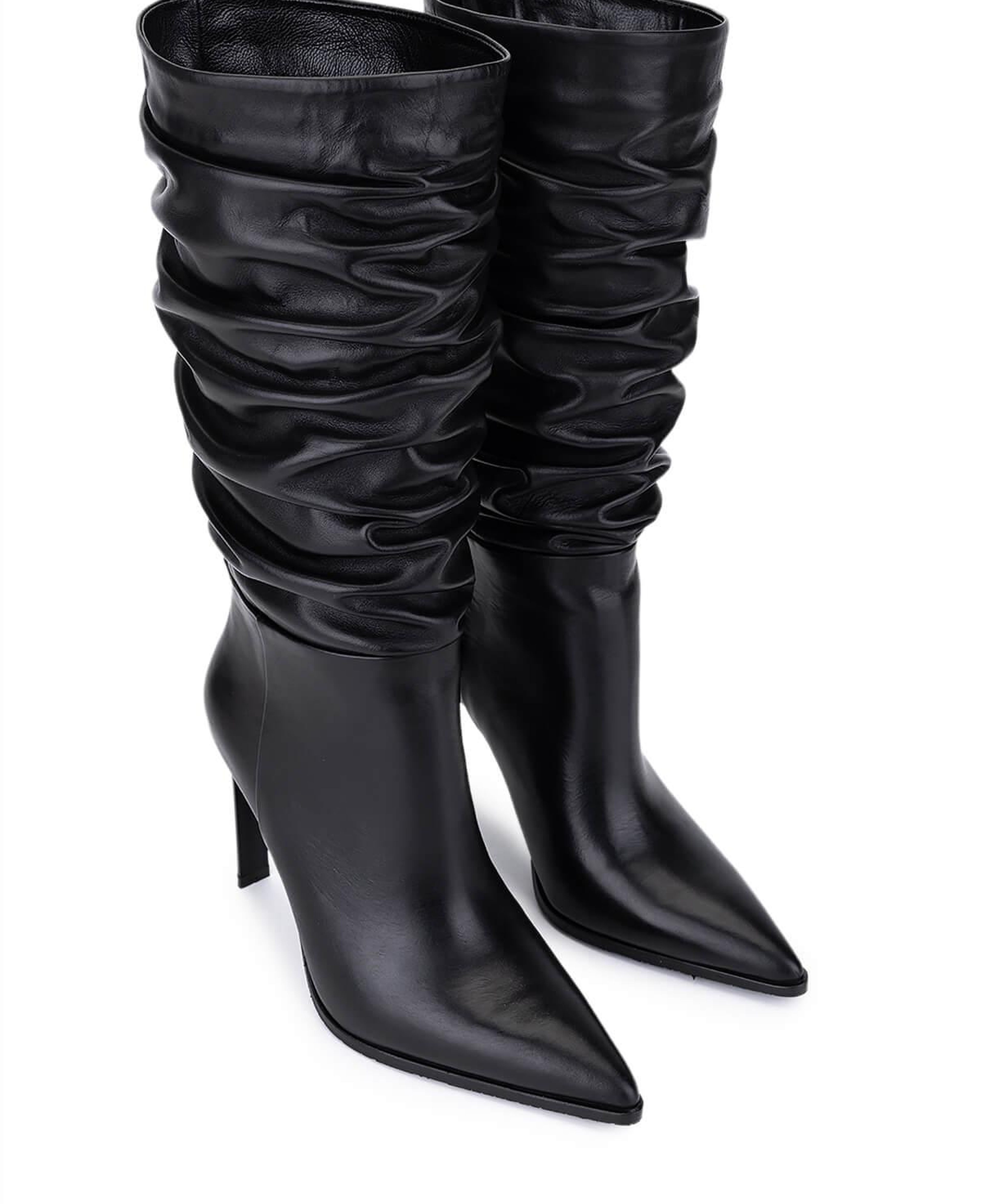 Tamer Tanca Kadın Hakiki Deri Siyah Topuklu Çizme