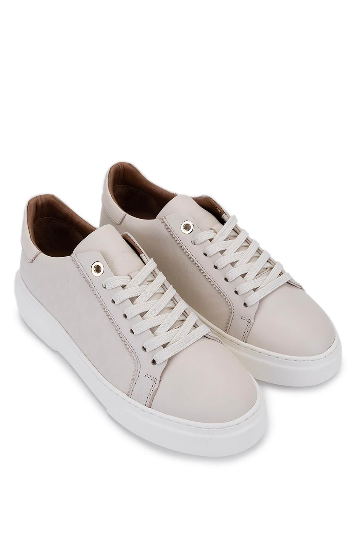 Tamer Tanca Kadın Hakiki Deri Bej Sneakers & Spor Ayakkabı