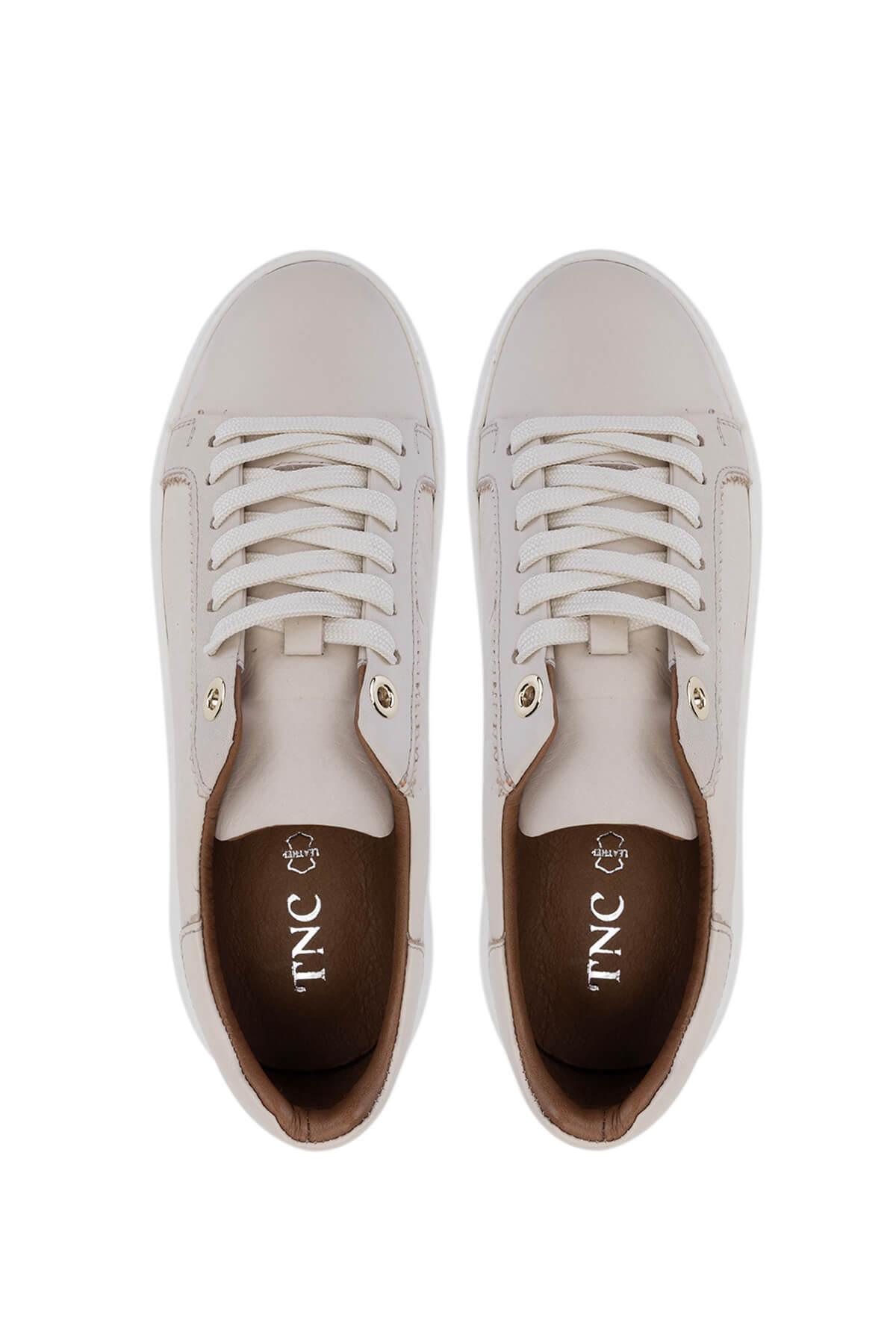 Tamer Tanca Kadın Hakiki Deri Bej Sneakers & Spor Ayakkabı