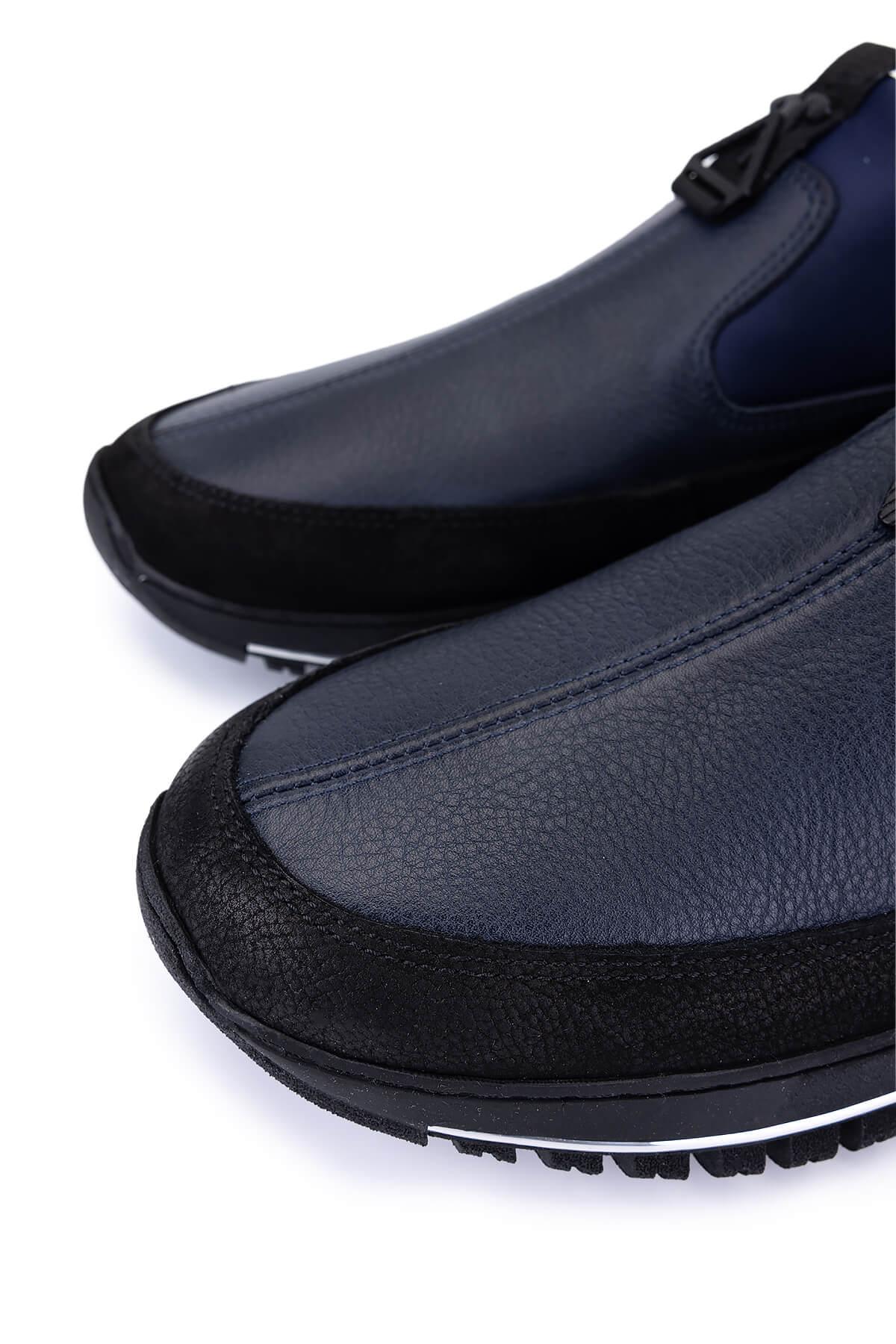 Tamer Tanca Erkek Hakiki Deri Lacivert Sneakers & Spor Ayakkabı