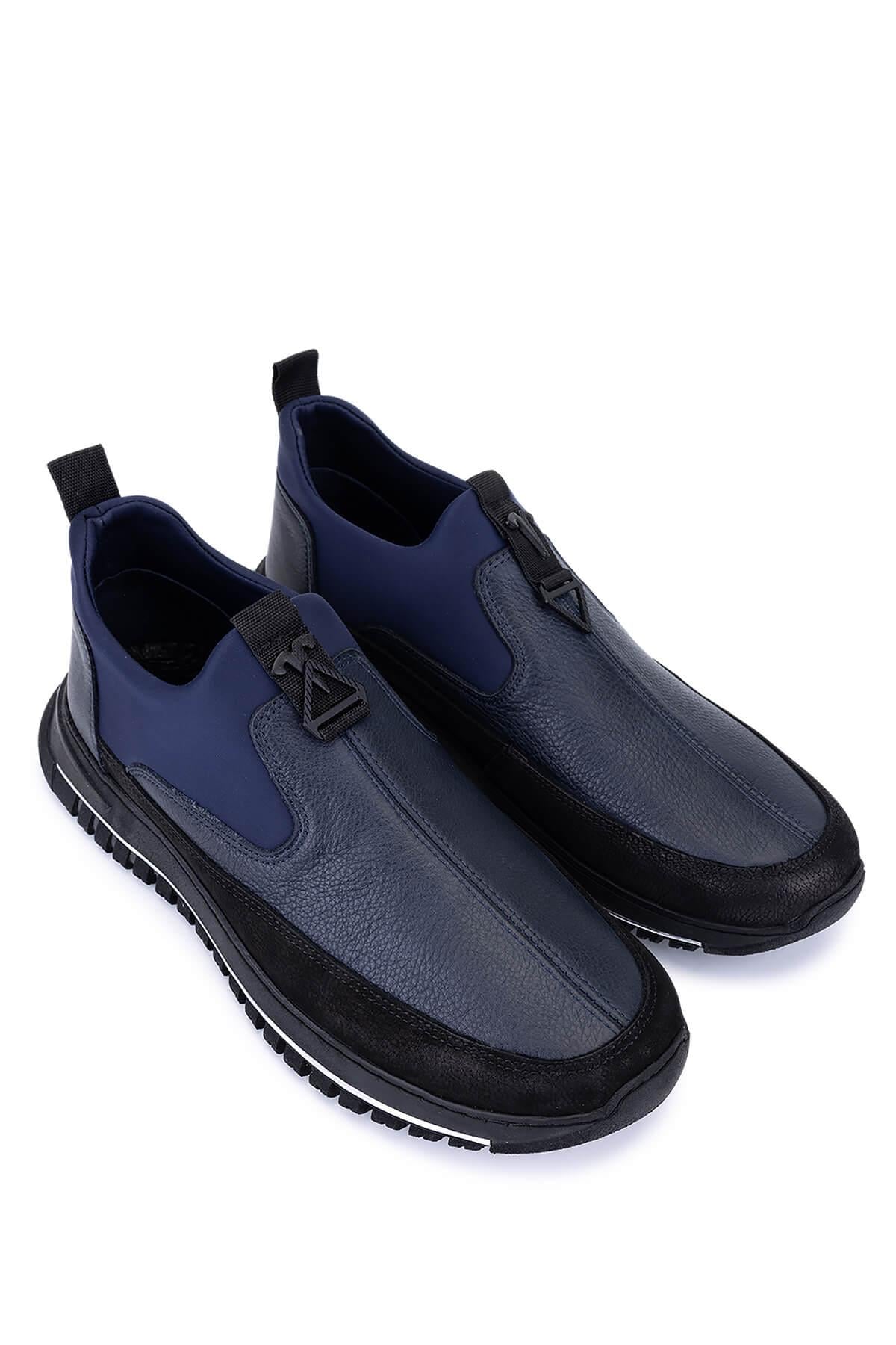 Tamer Tanca Erkek Hakiki Deri Lacivert Sneakers & Spor Ayakkabı