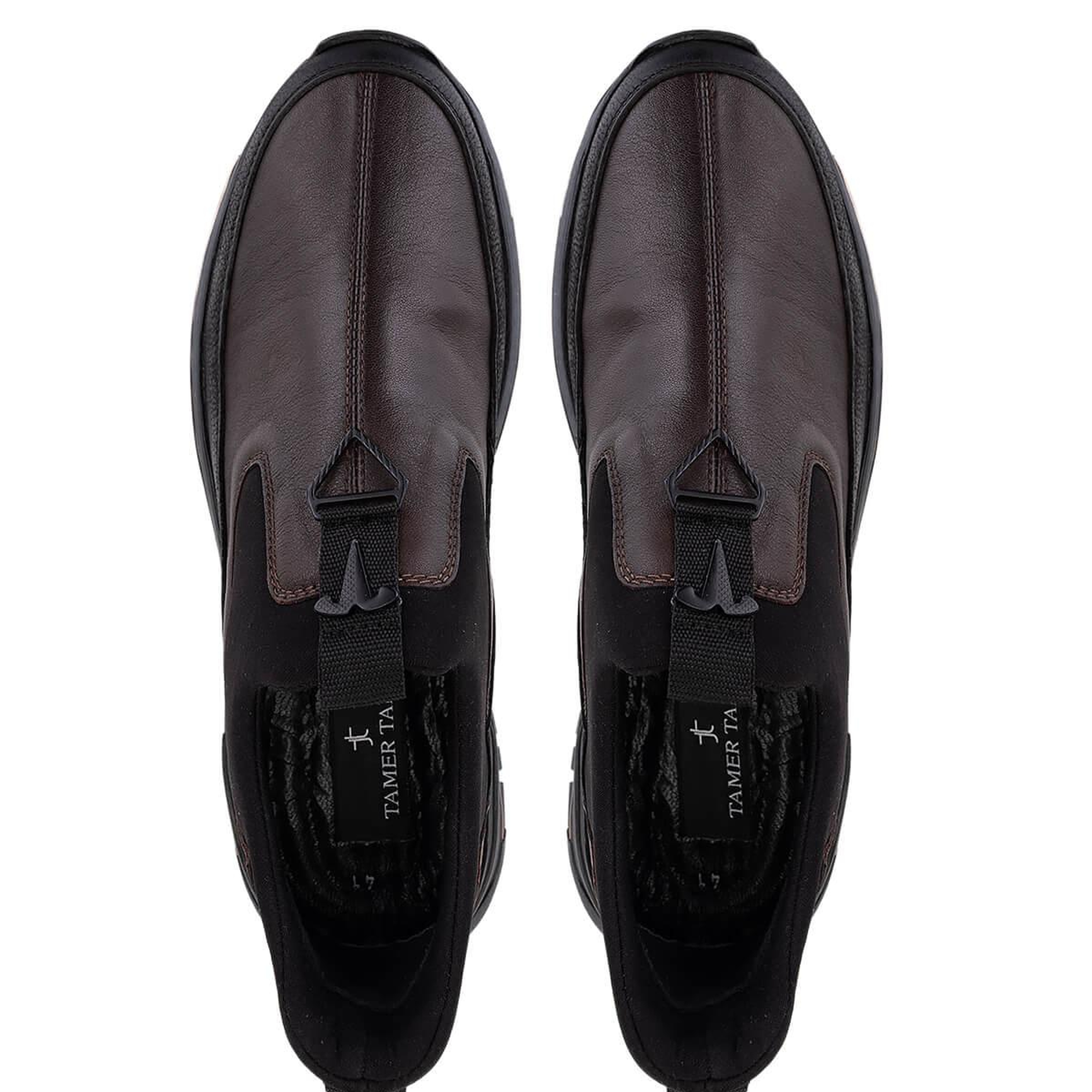 Tamer Tanca Erkek Hakiki Deri Siyah/Kahve Sneakers & Spor Ayakkabı