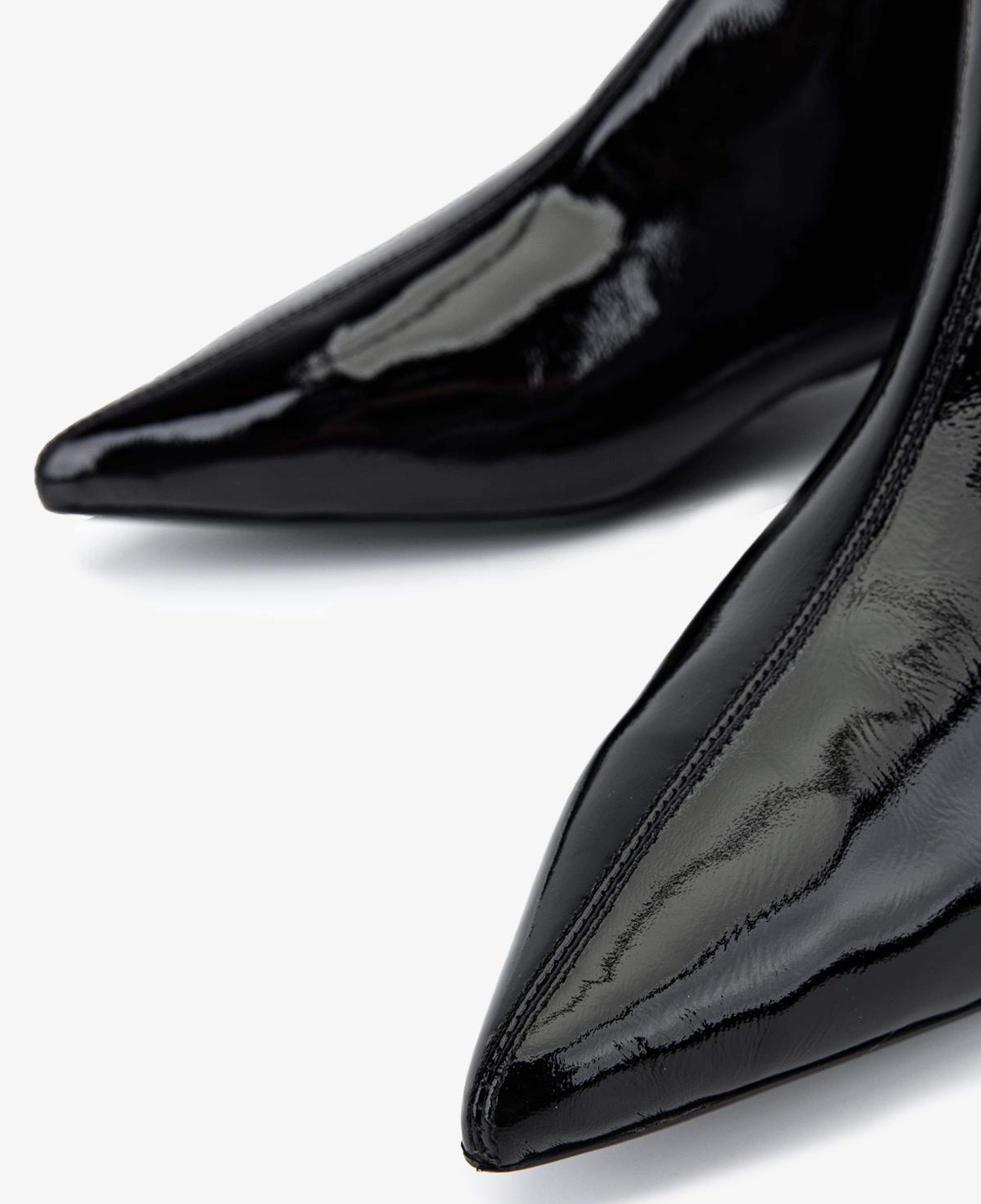 Valmenti Kadın Hakiki Deri Siyah Rugan Topuklu Bot