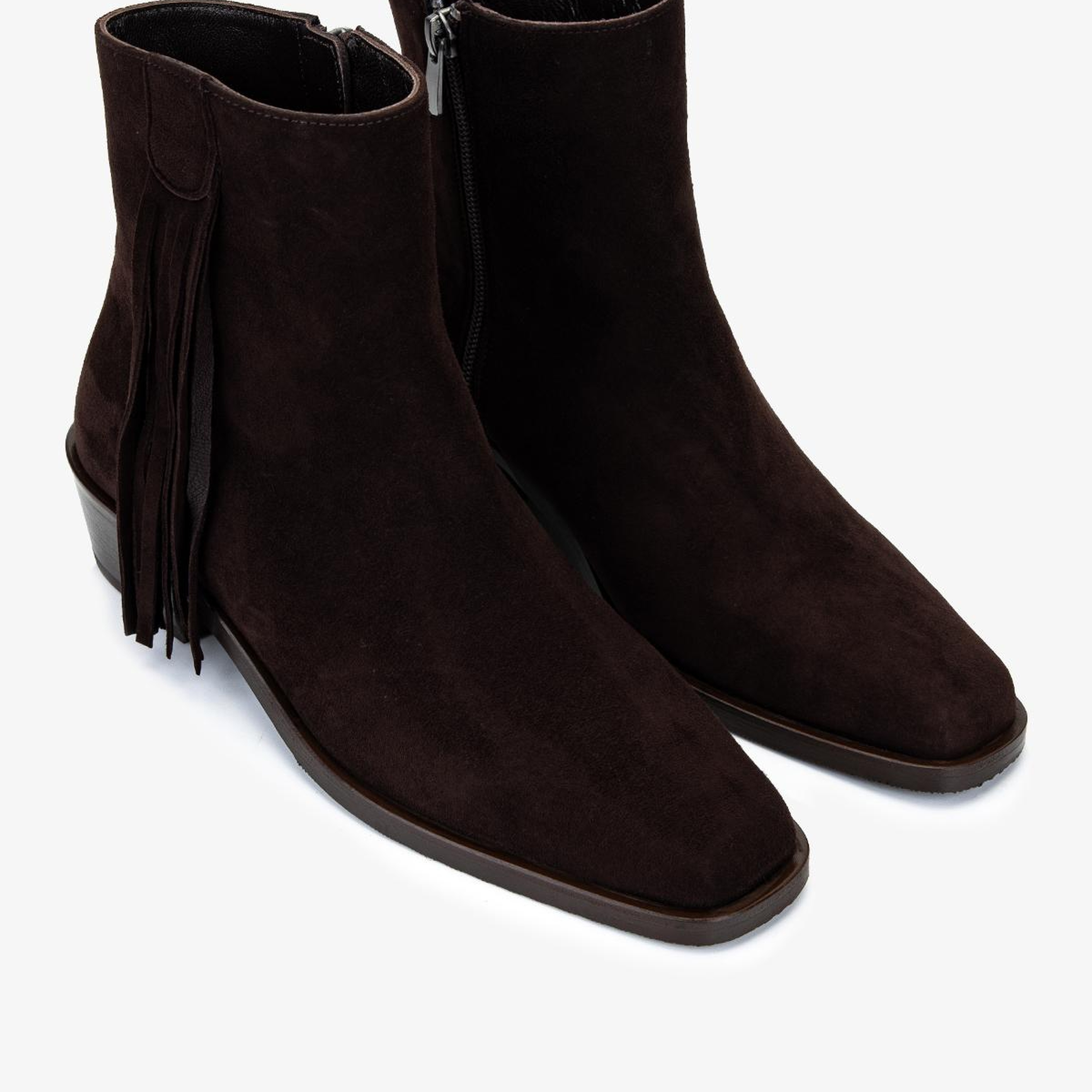 Valmenti Kadın Hakiki Deri Kahverengi Süet Topuklu Bot