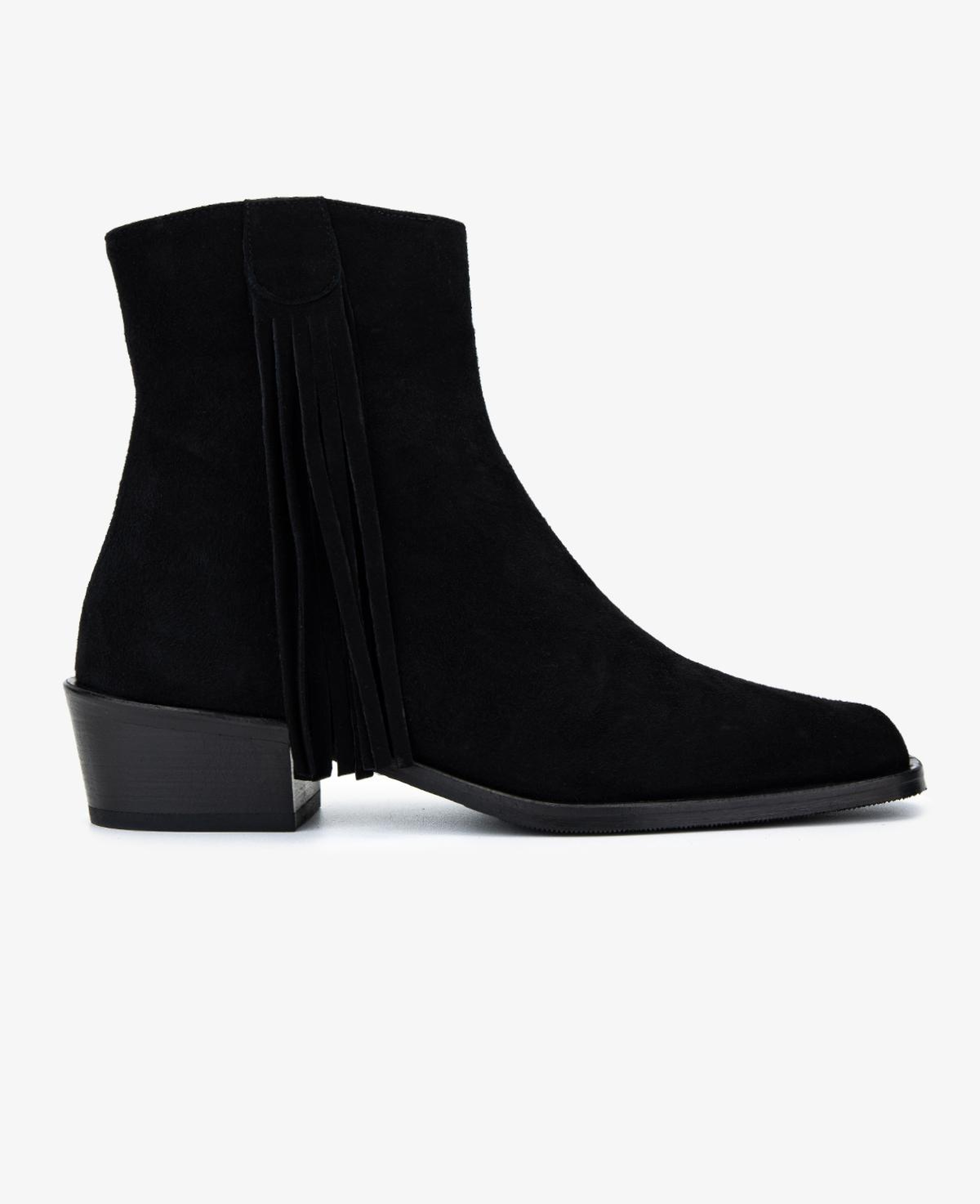 Valmenti Kadın Hakiki Deri Siyah Süet Topuklu Bot