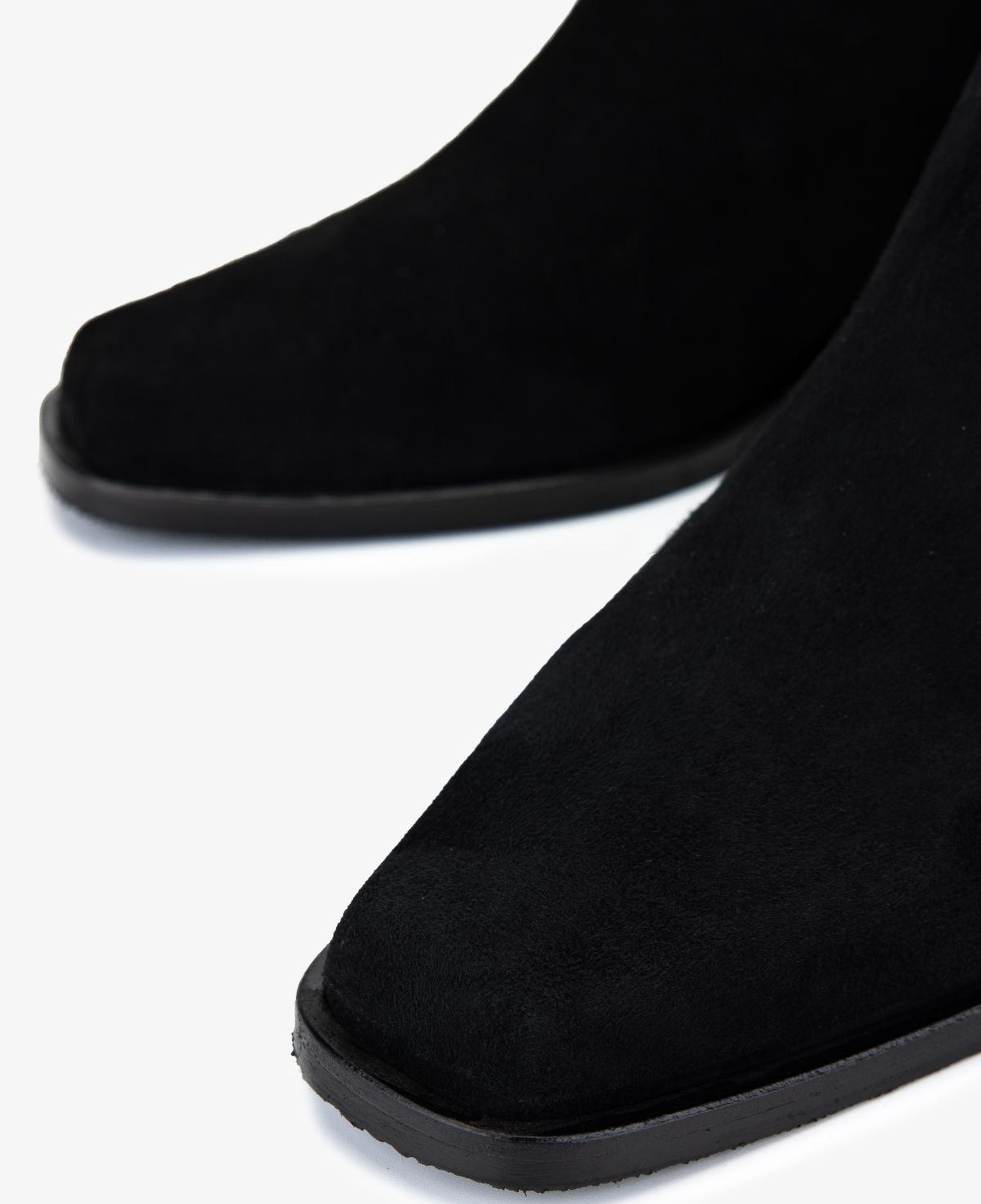 Valmenti Kadın Hakiki Deri Siyah Süet Topuklu Bot