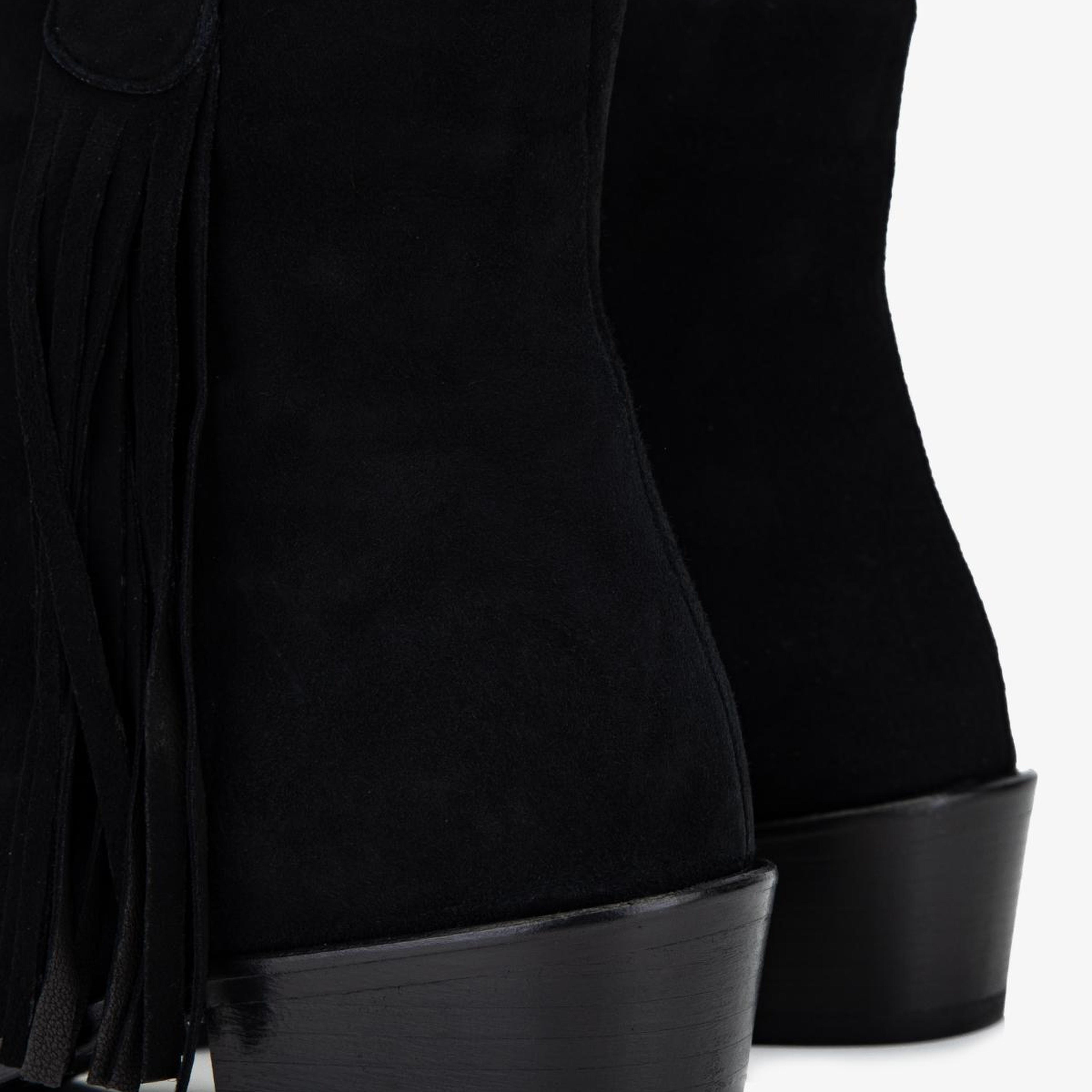 Valmenti Kadın Hakiki Deri Siyah Süet Topuklu Bot