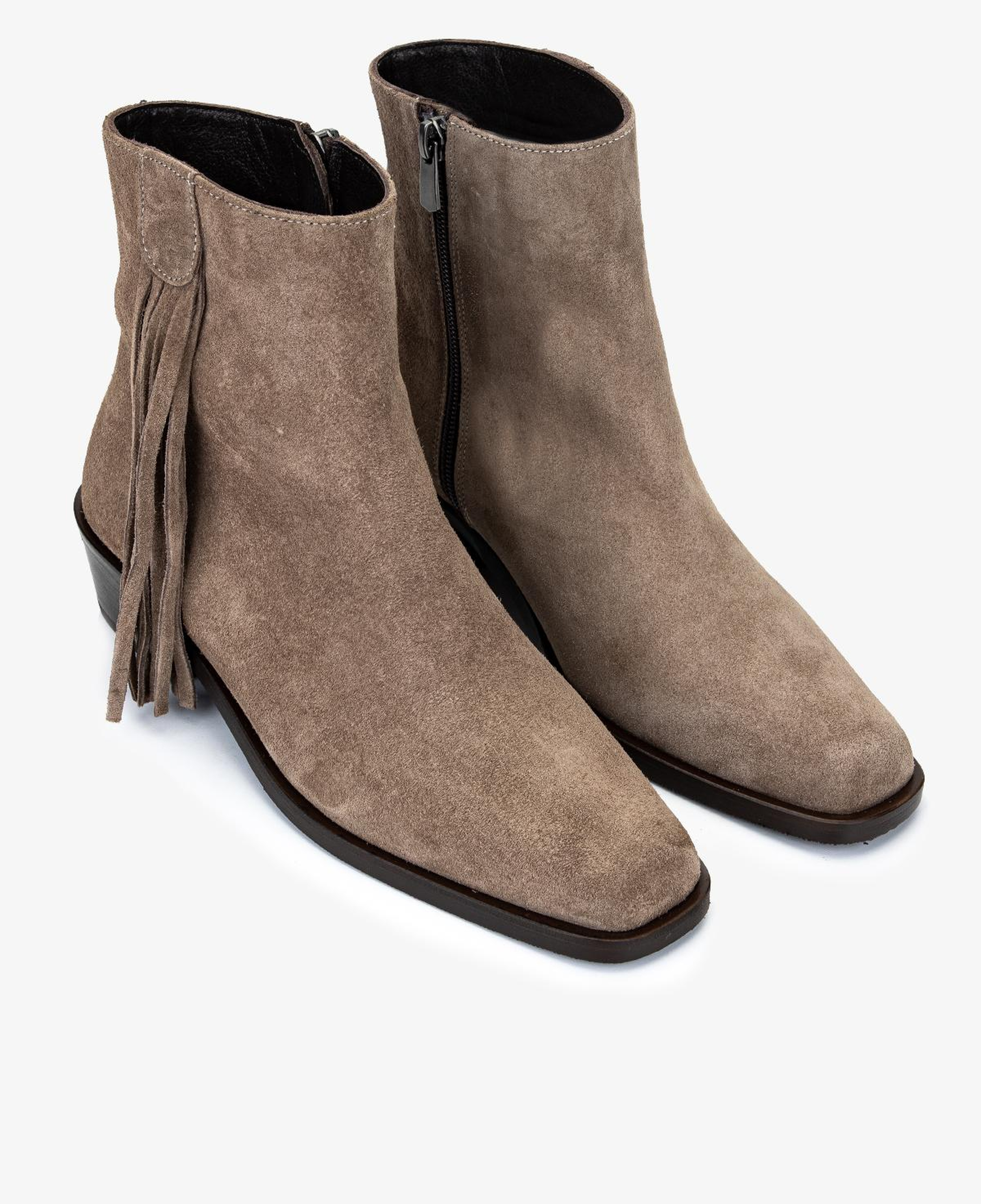 Valmenti Kadın Hakiki Deri Vizon Süet Topuklu Bot