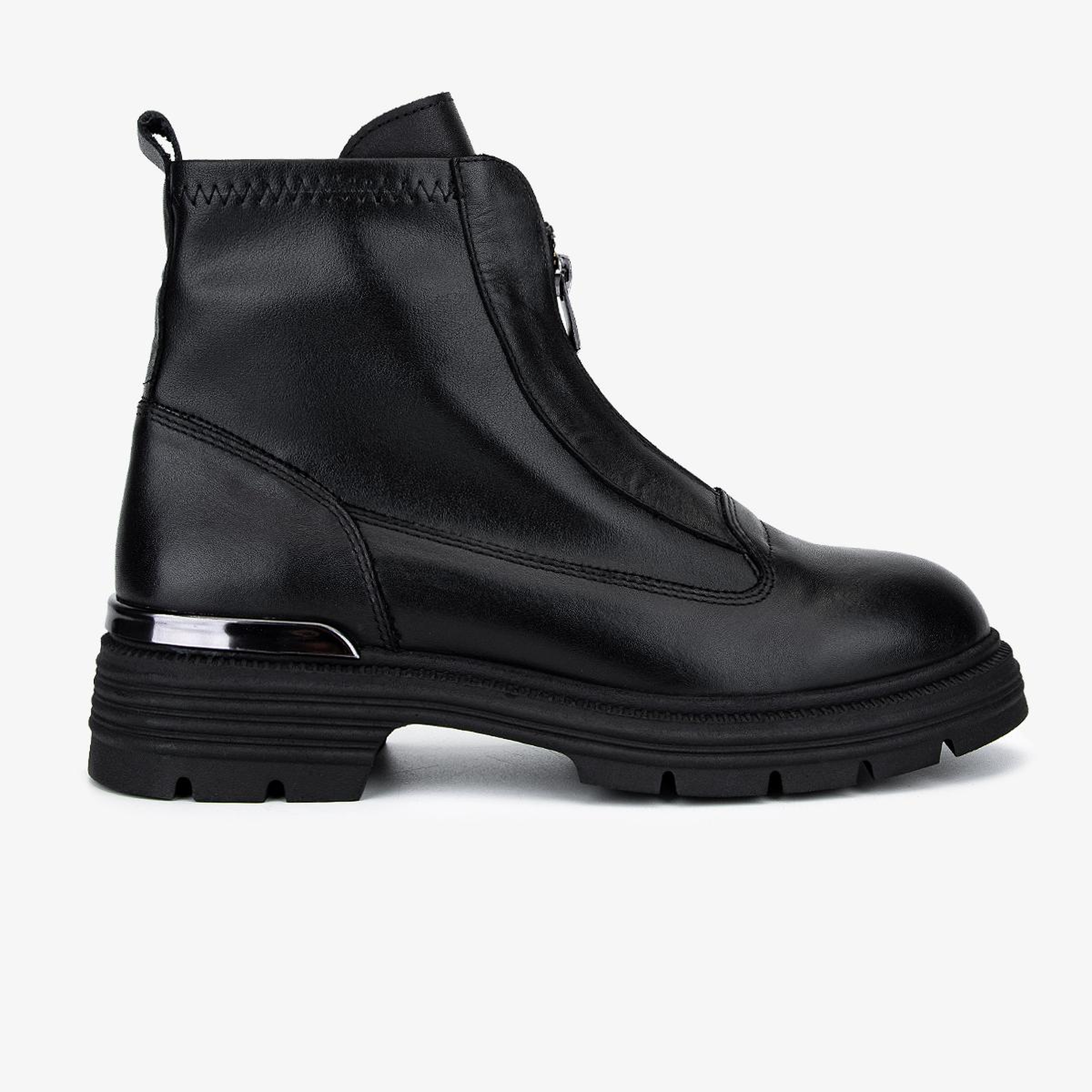 Valmenti Kadın Hakiki Deri Siyah Düz Bot