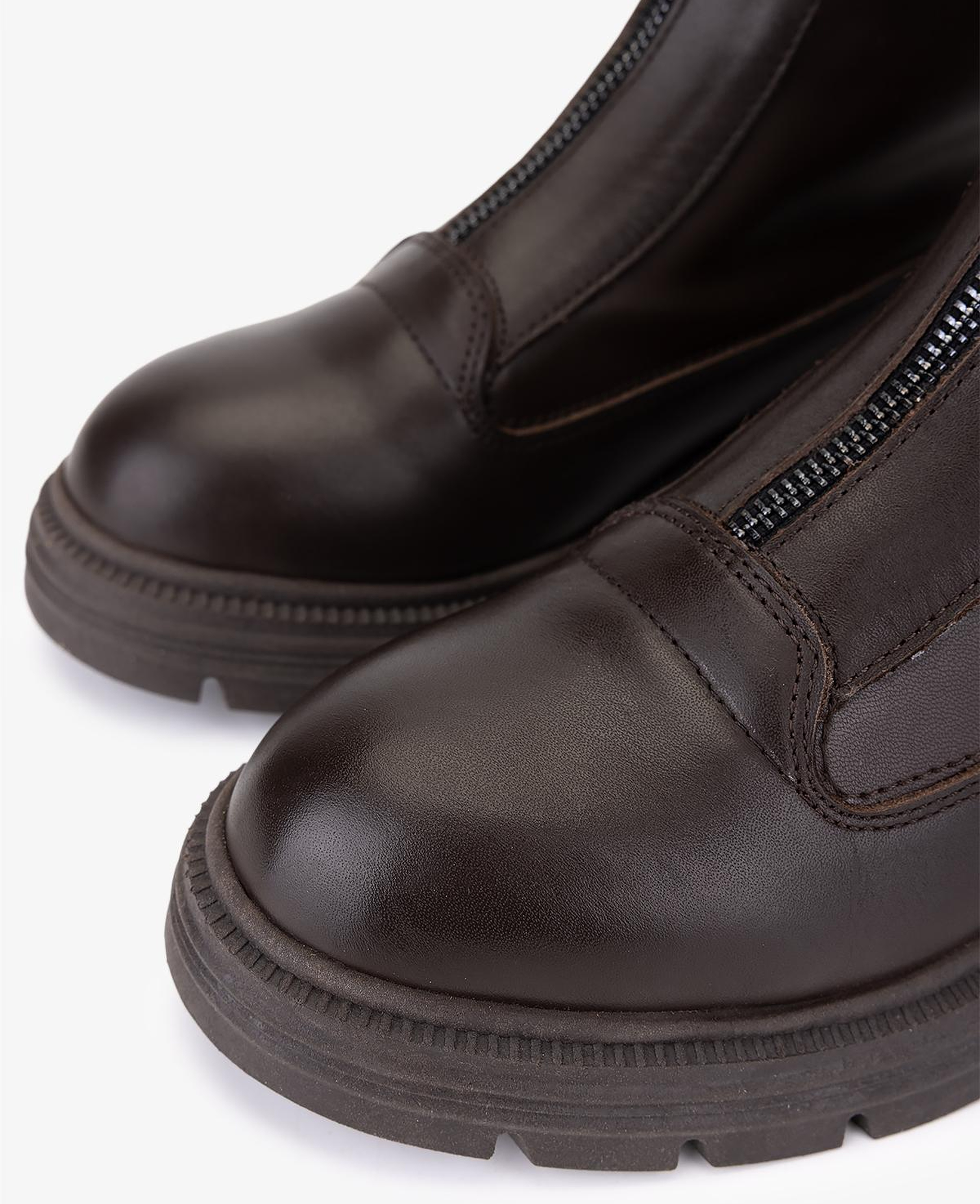 Valmenti Kadın Hakiki Deri Kahverengi Düz Bot