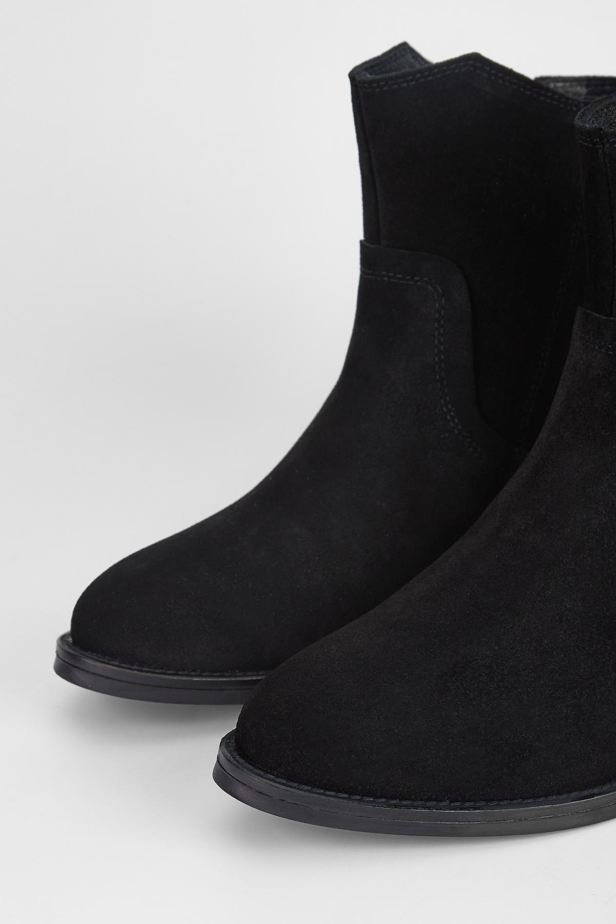 Valmenti Kadın Hakiki Deri Siyah Süet Topuklu Bot