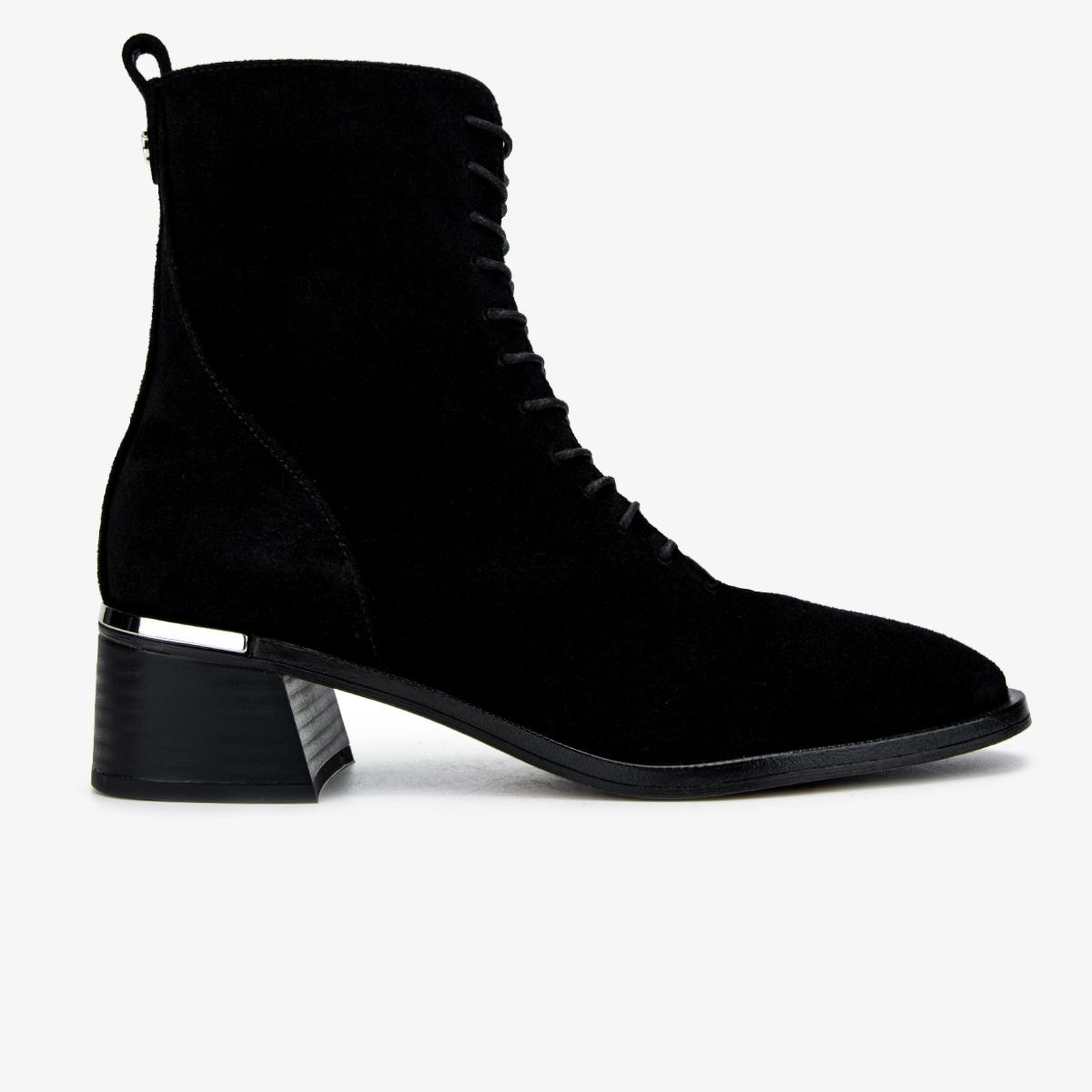 Valmenti Kadın Hakiki Deri Siyah Süet Topuklu Bot