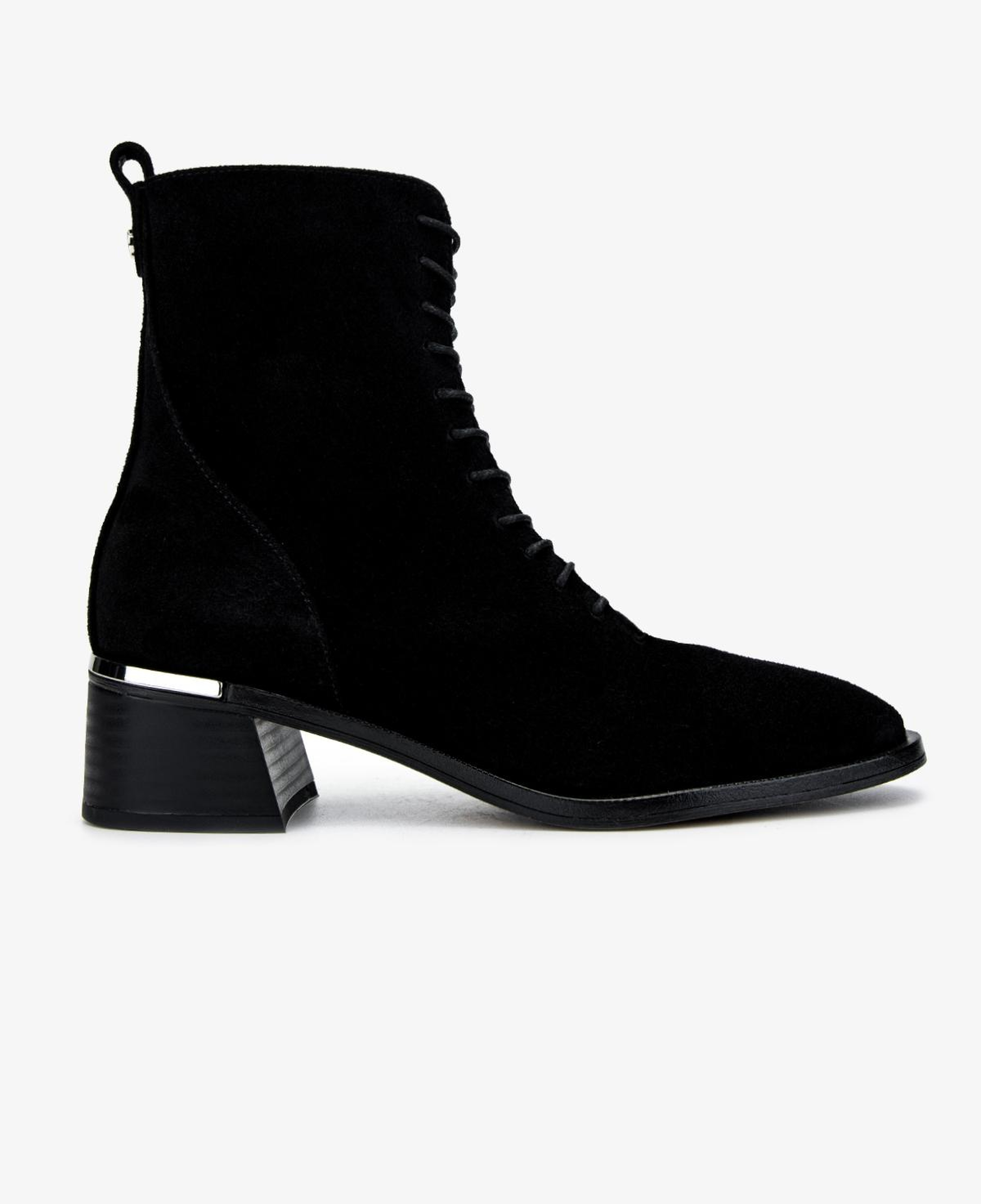 Valmenti Kadın Hakiki Deri Siyah Süet Topuklu Bot