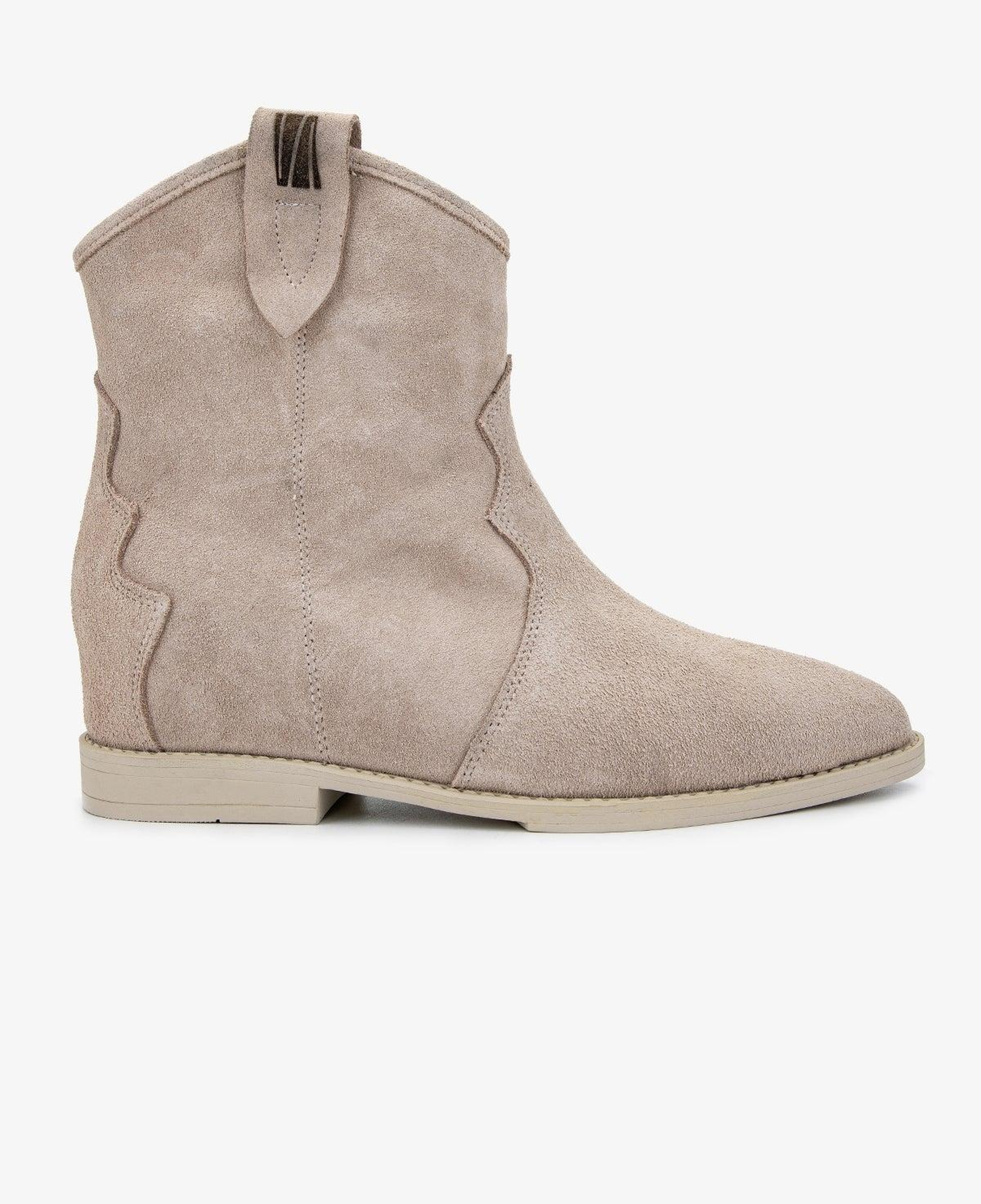 Valmenti Kadın Hakiki Deri Bej Süet Topuklu Bot
