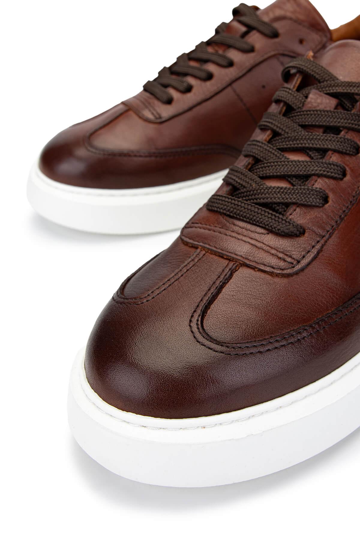 Tamer Tanca Erkek Hakiki Deri Kahverengi Sneakers & Spor Ayakkabı