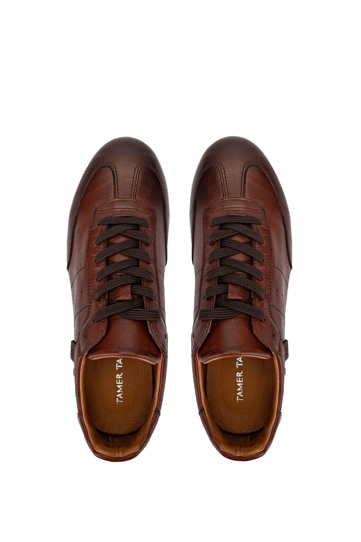 Tamer Tanca Erkek Hakiki Deri Kahverengi Sneakers & Spor Ayakkabı