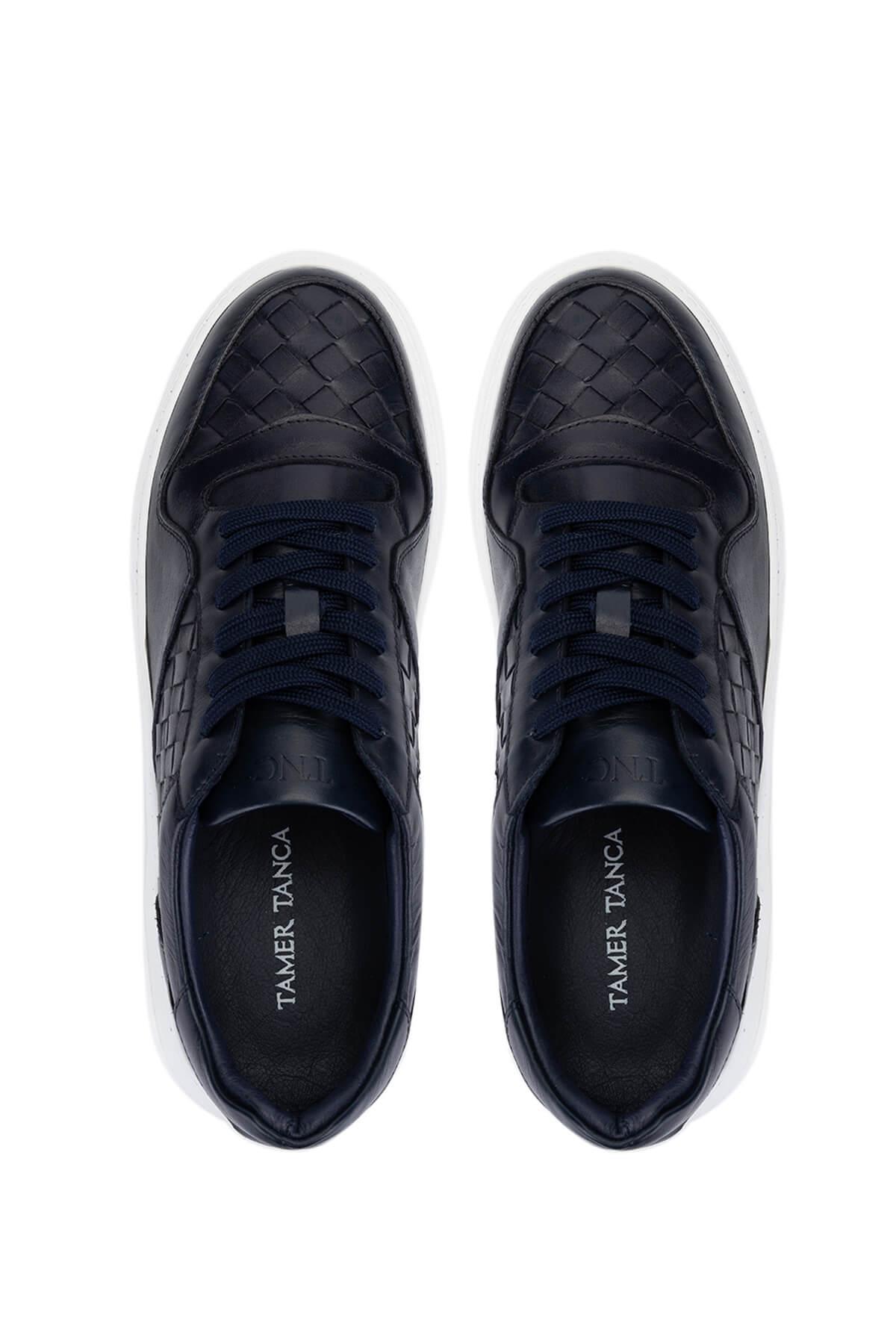 Tamer Tanca Erkek Hakiki Deri Lacivert Sneakers & Spor Ayakkabı