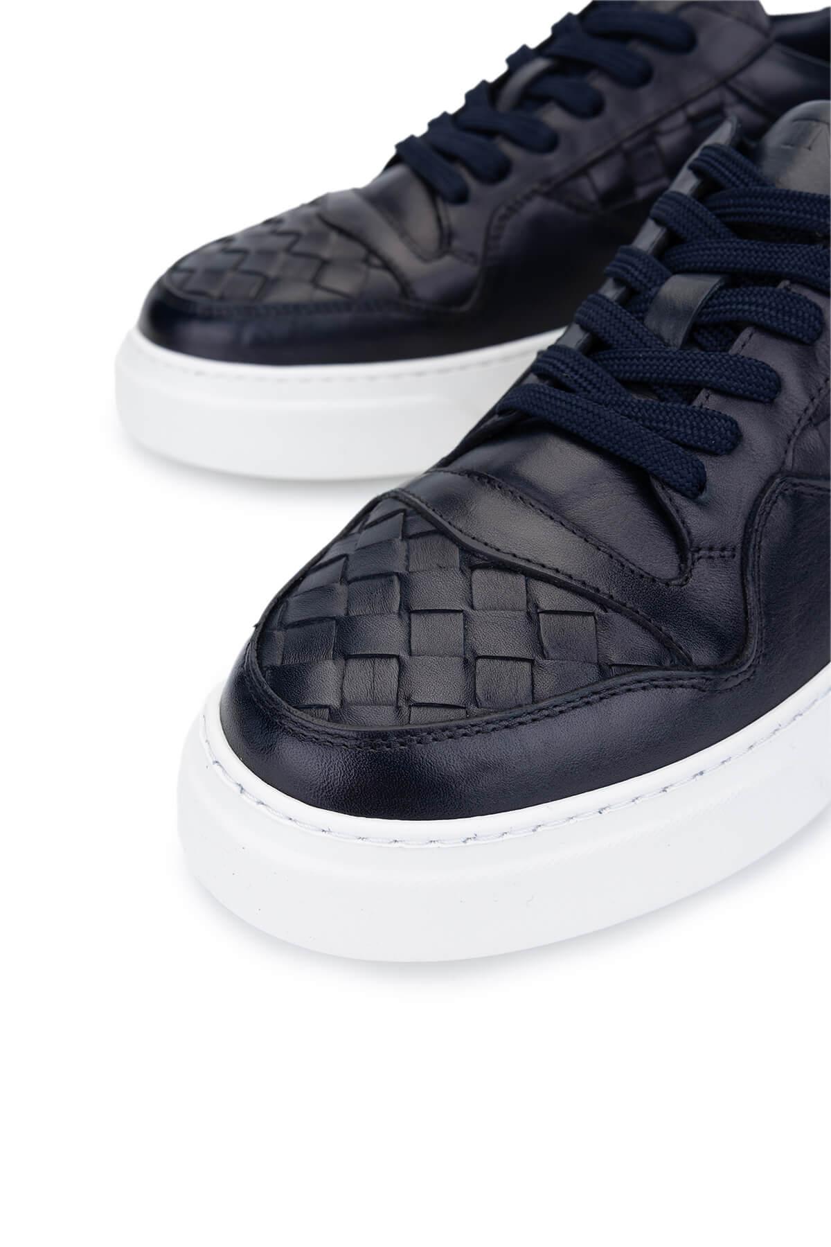 Tamer Tanca Erkek Hakiki Deri Lacivert Sneakers & Spor Ayakkabı