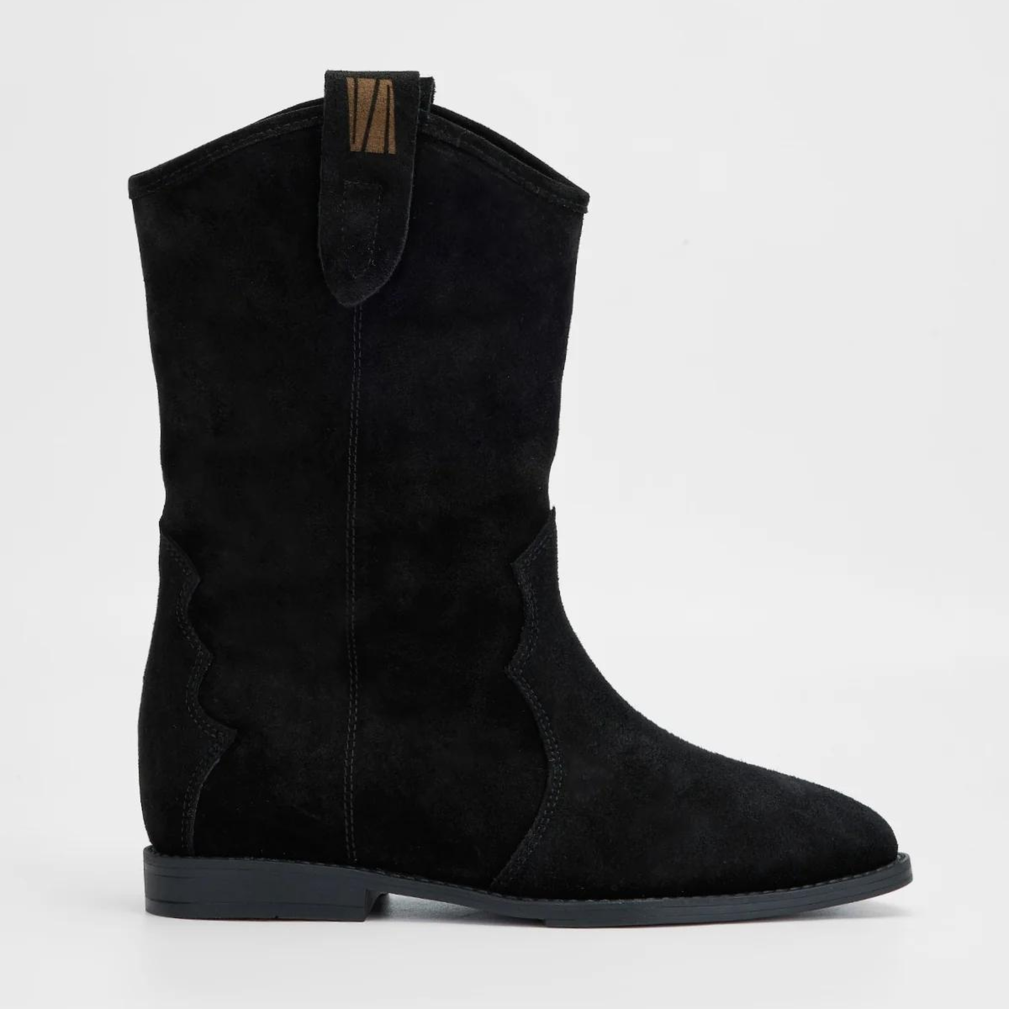 Valmenti Kadın Hakiki Deri Siyah Süet Topuklu Bot