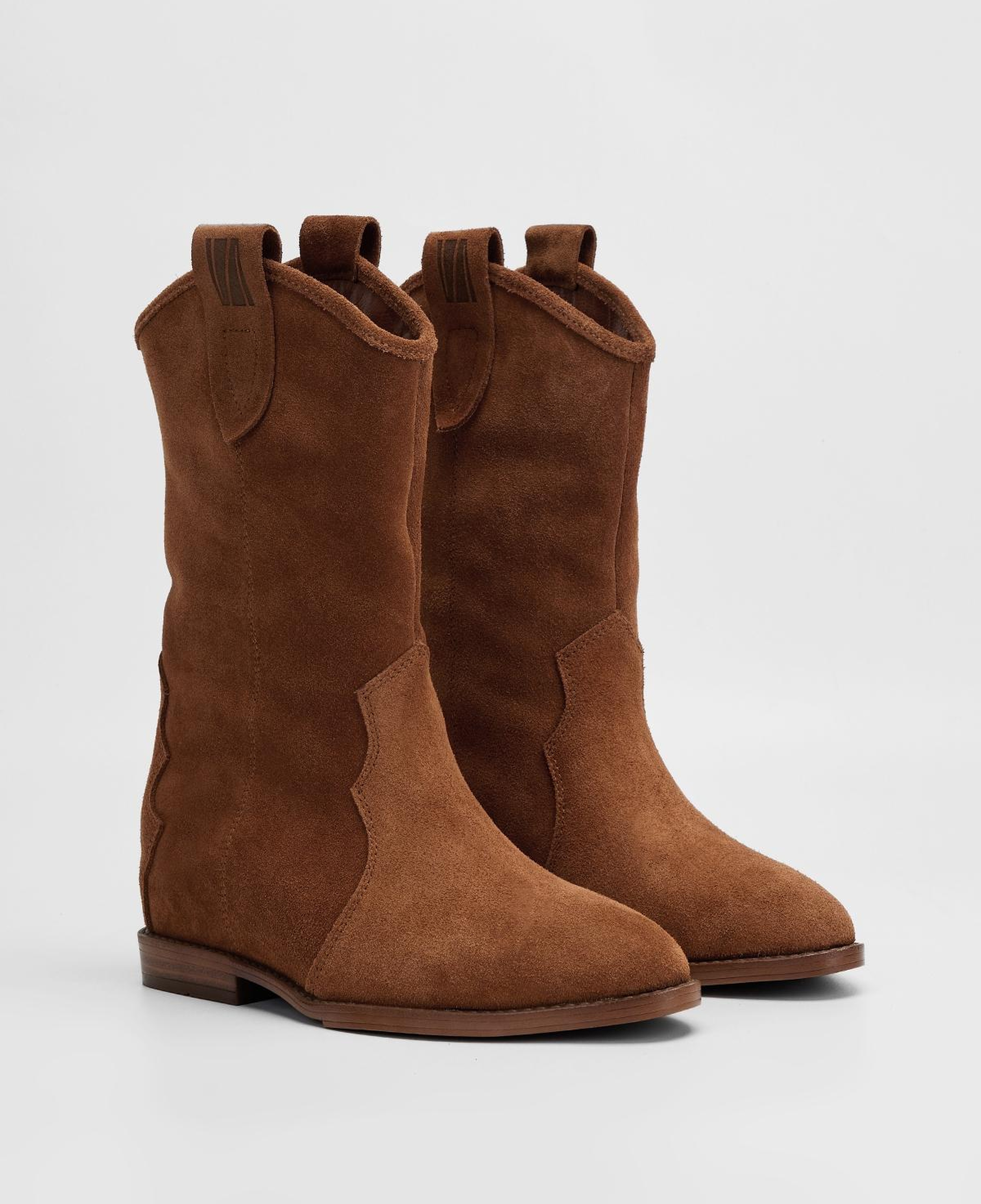 Valmenti Kadın Hakiki Deri Taba Süet Topuklu Bot