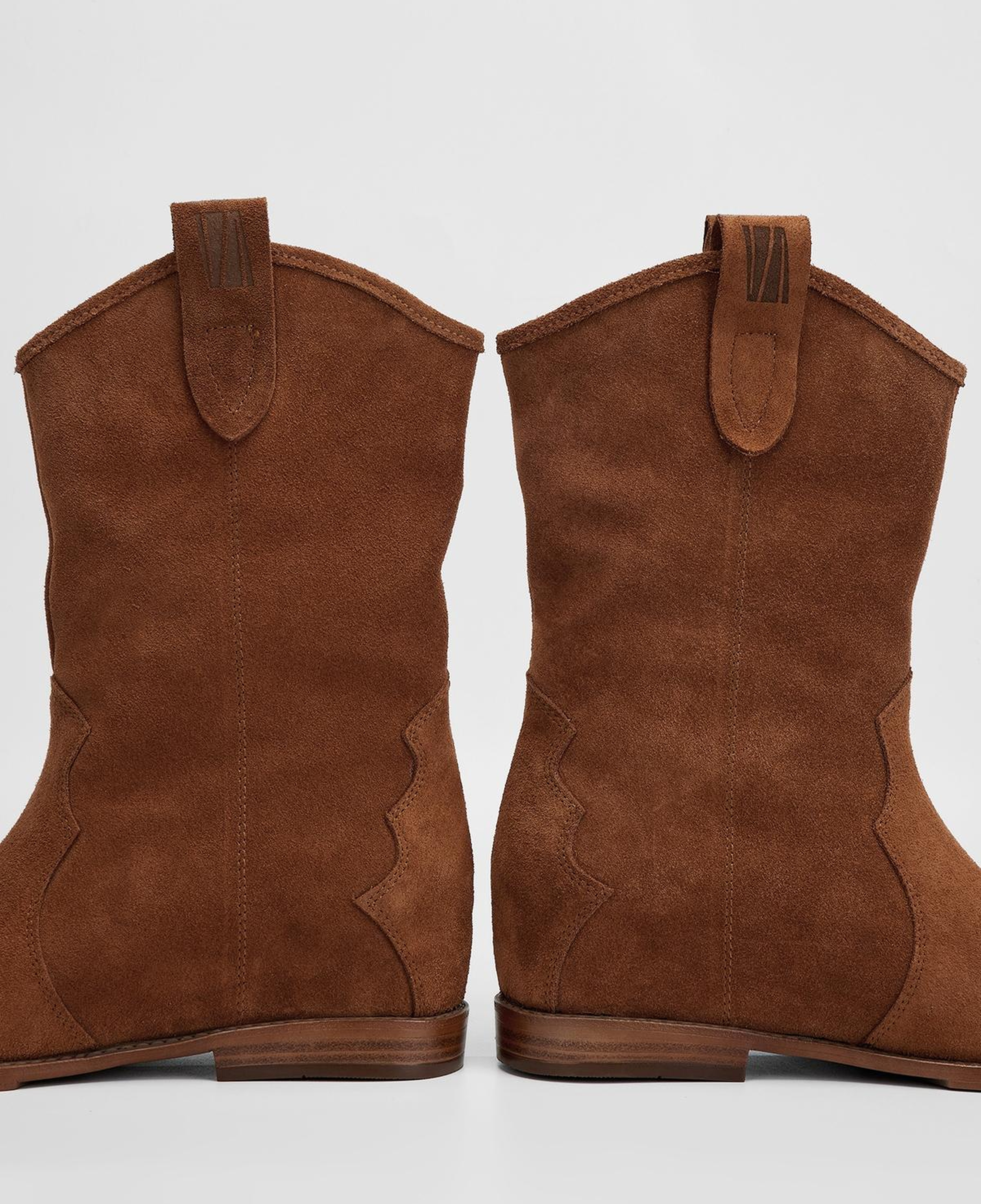 Valmenti Kadın Hakiki Deri Taba Süet Topuklu Bot