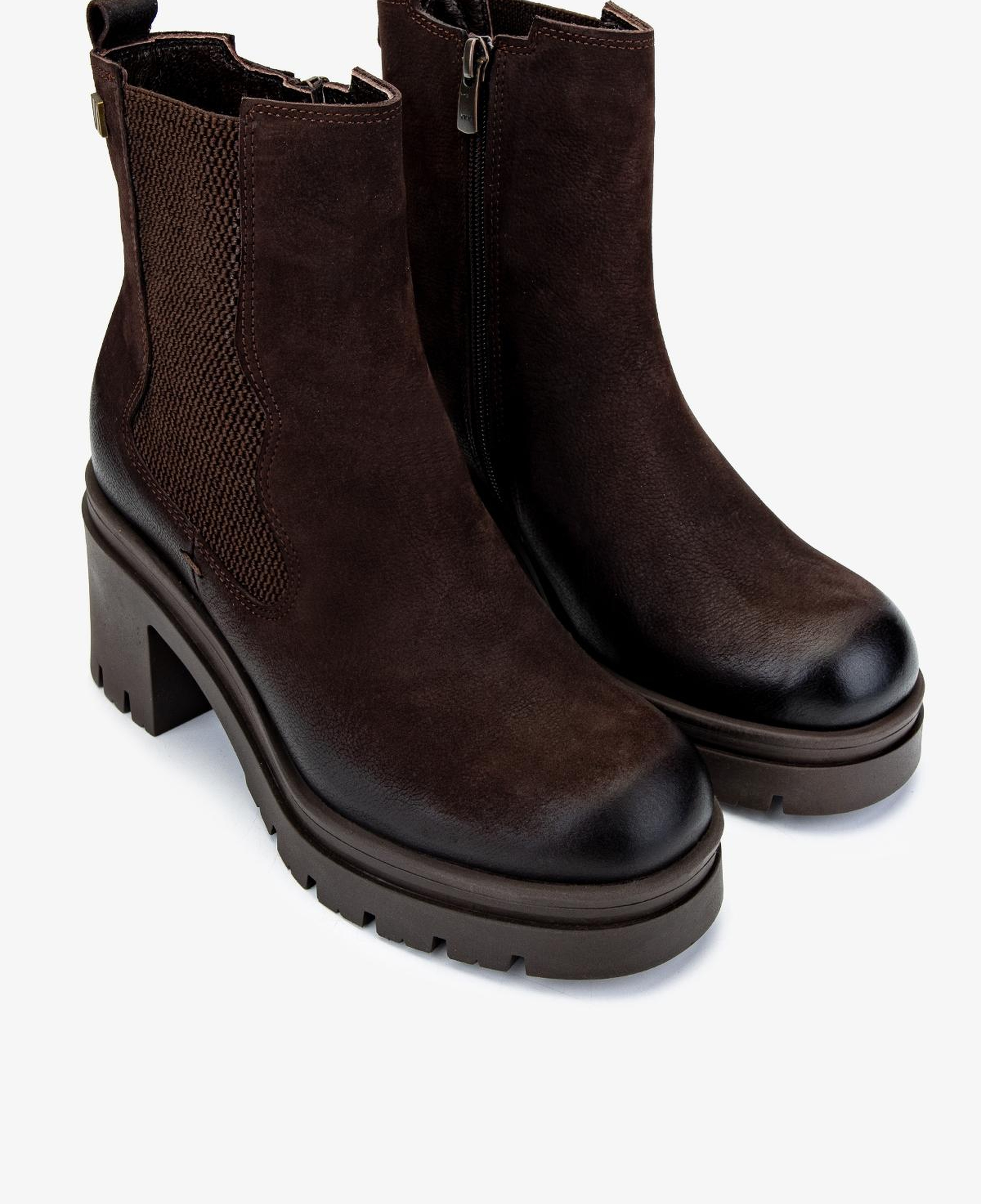 Valmenti Kadın Hakiki Deri Kahverengi Nubuk Topuklu Bot