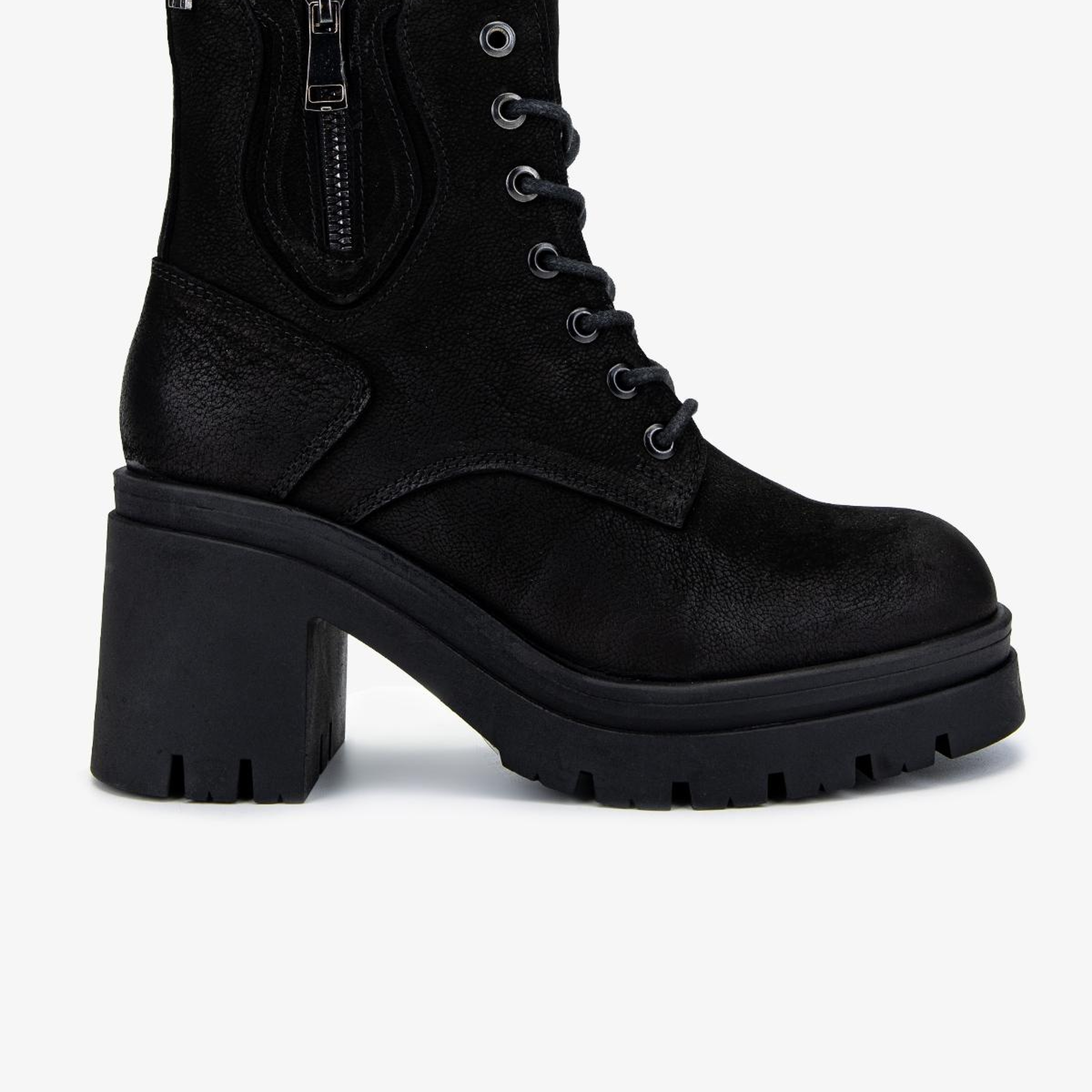 Valmenti Kadın Hakiki Deri Siyah Nubuk Topuklu Bot