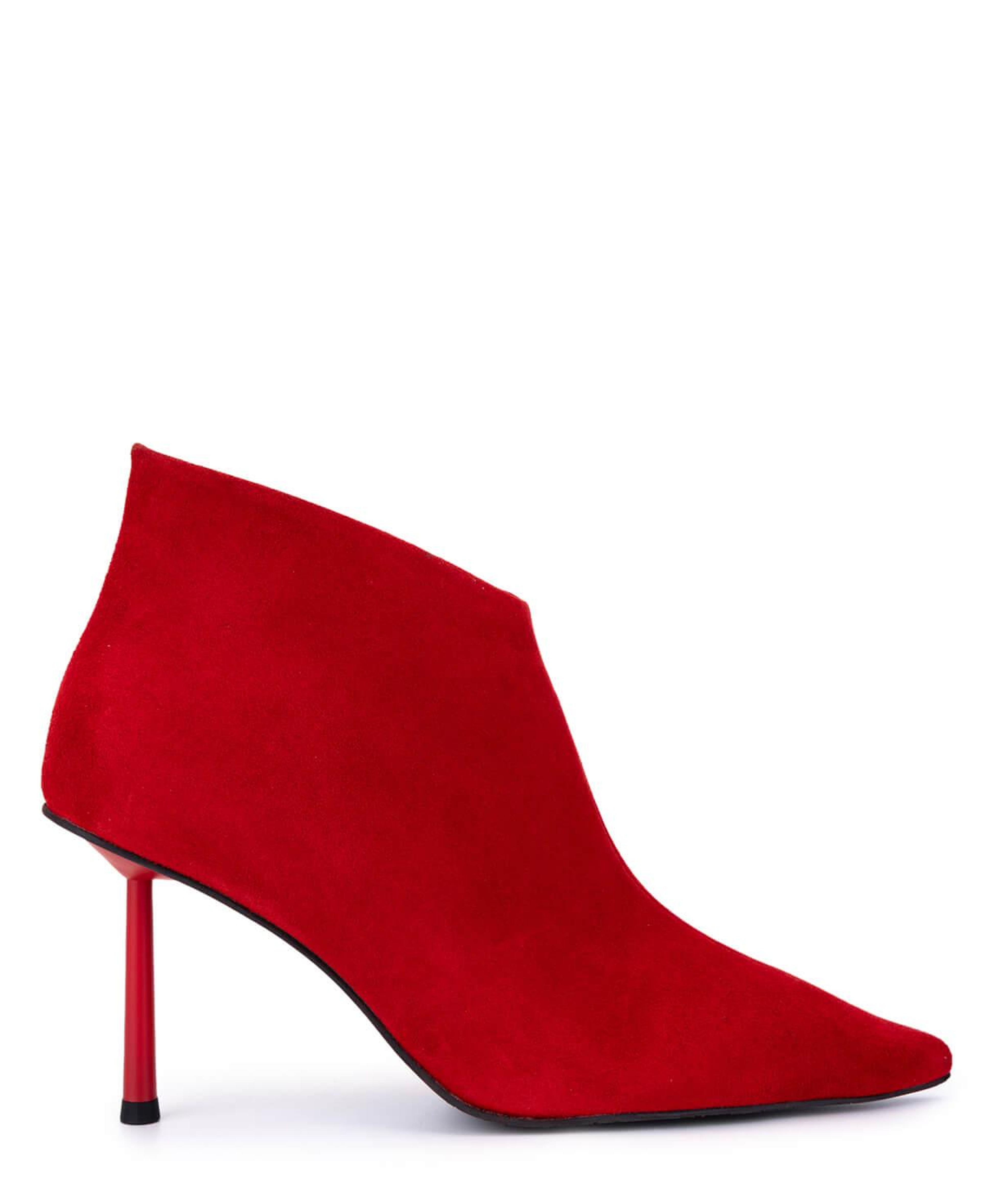 Tamer Tanca Kadın Hakiki Deri Kırmızı Süet Topuklu Bot