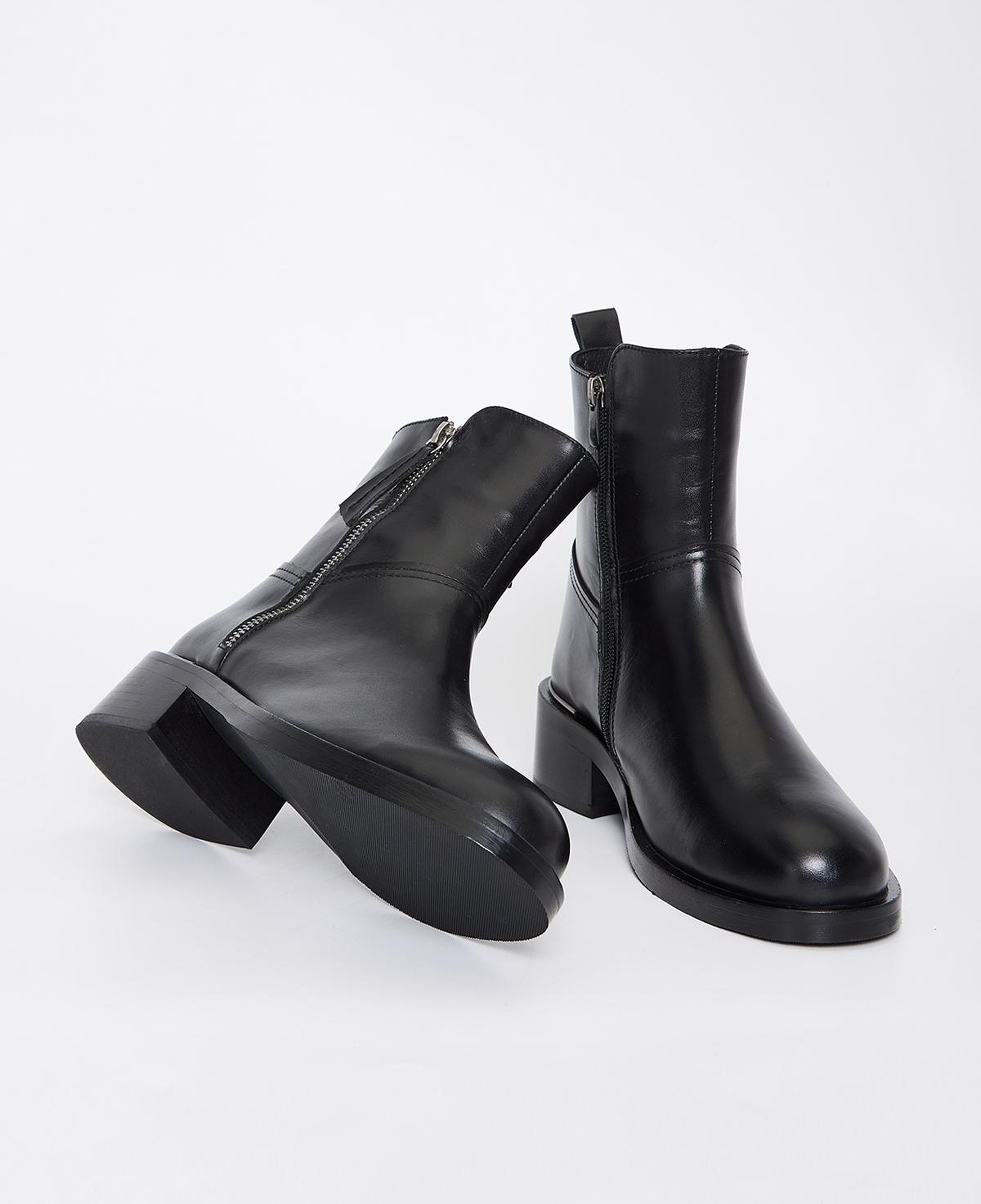 Valmenti Kadın Hakiki Deri Siyah Düz Bot