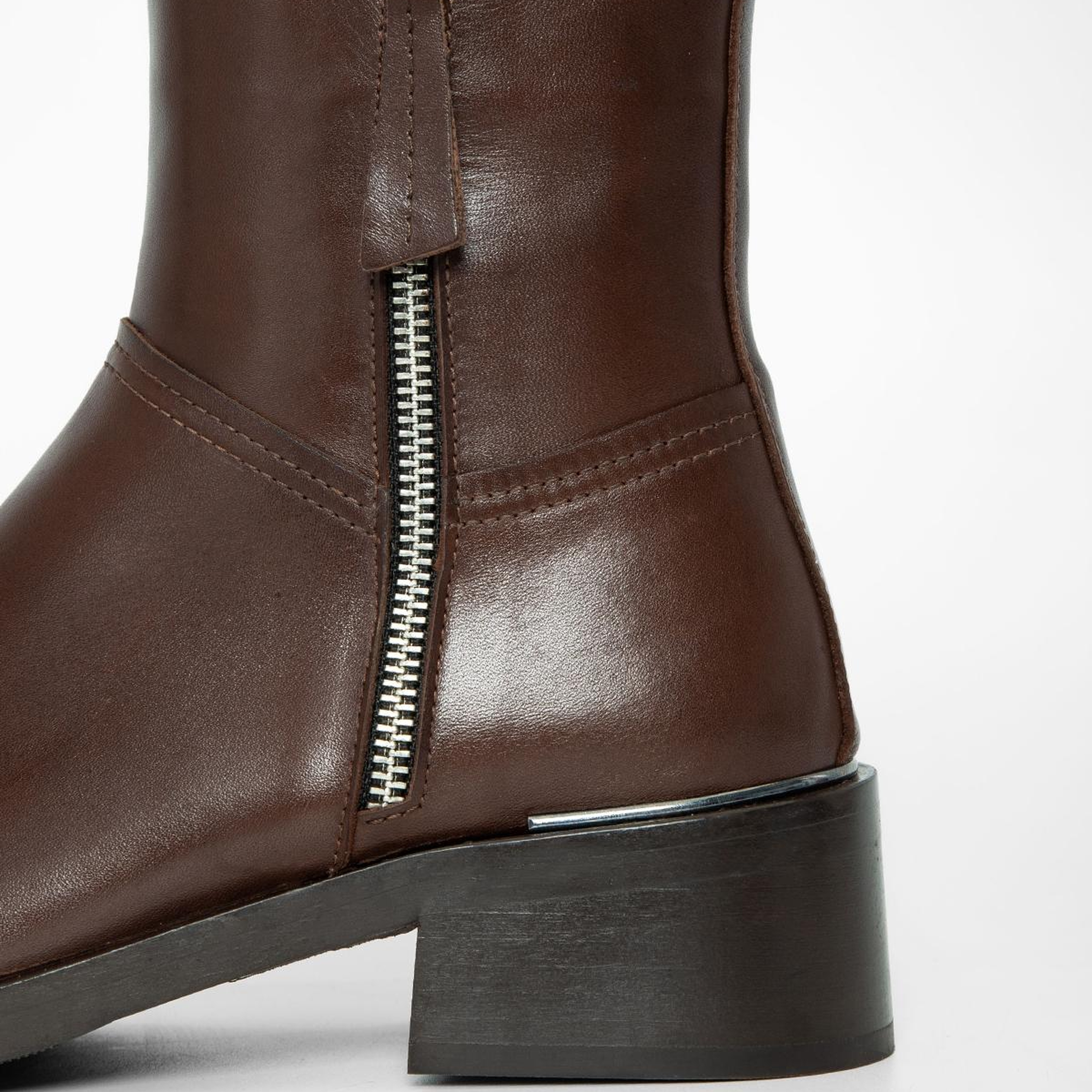 Valmenti Kadın Hakiki Deri Kahverengi Düz Bot