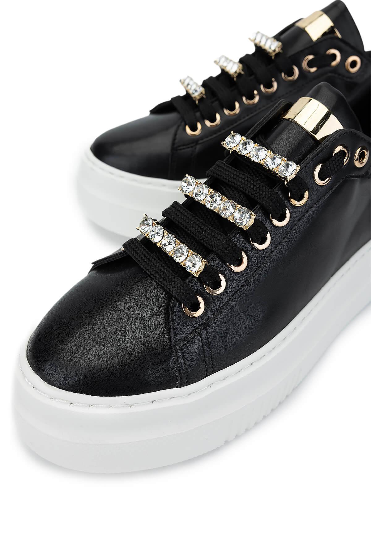 Tamer Tanca Kadın Vegan Siyah Sneakers & Spor Ayakkabı