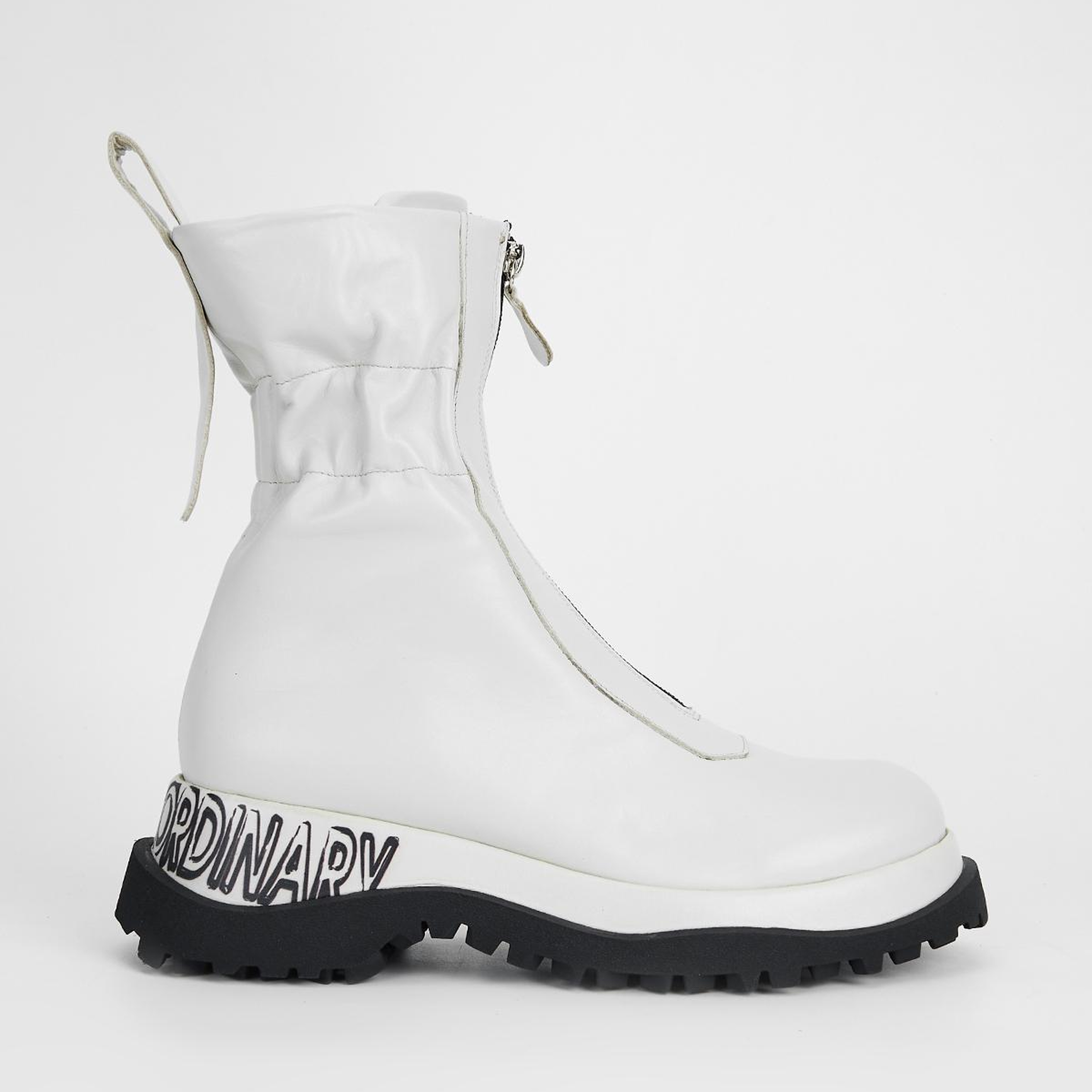 Valmenti Kadın Hakiki Deri Kırık Beyaz Düz Bot