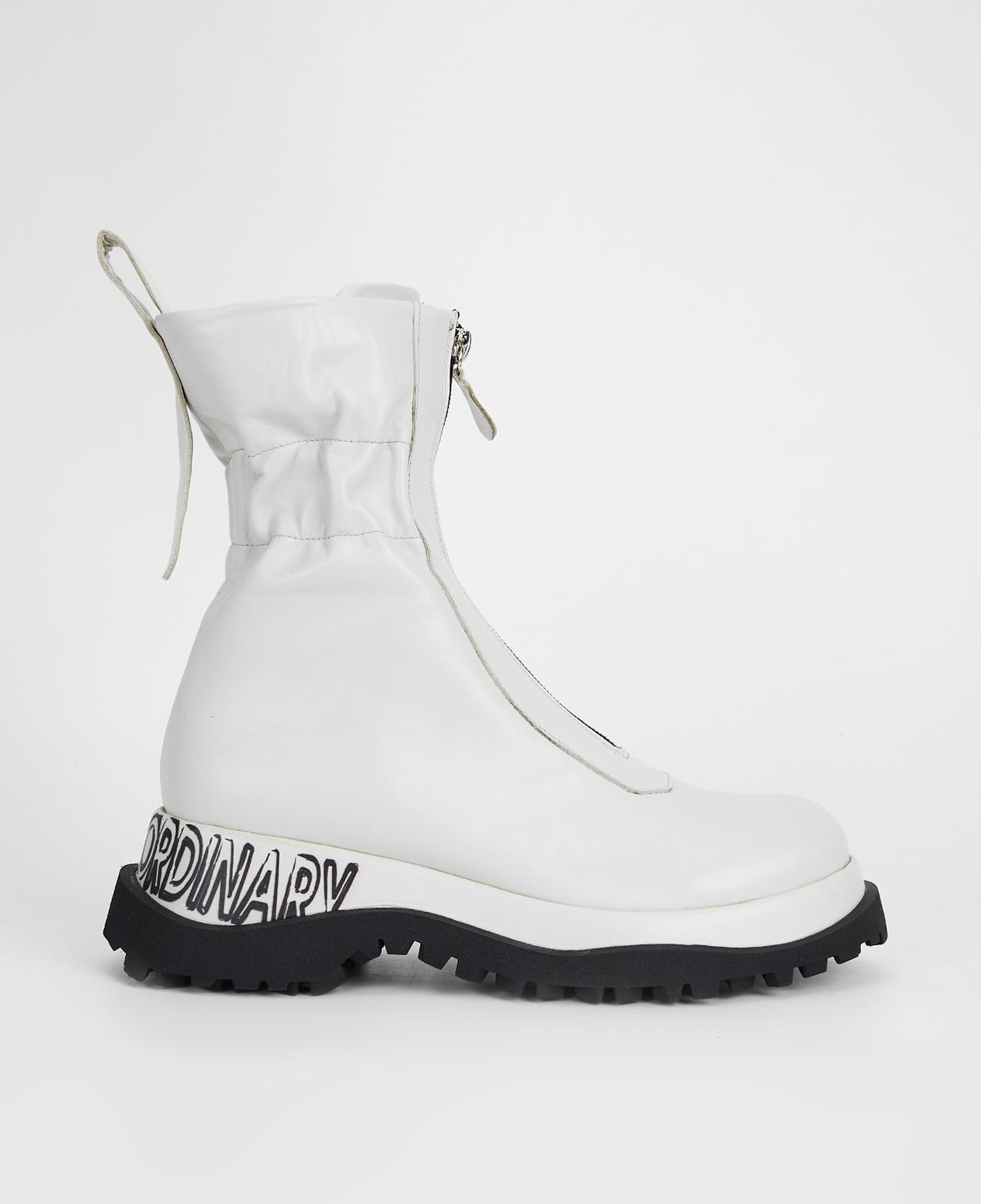 Valmenti Kadın Hakiki Deri Kırık Beyaz Düz Bot