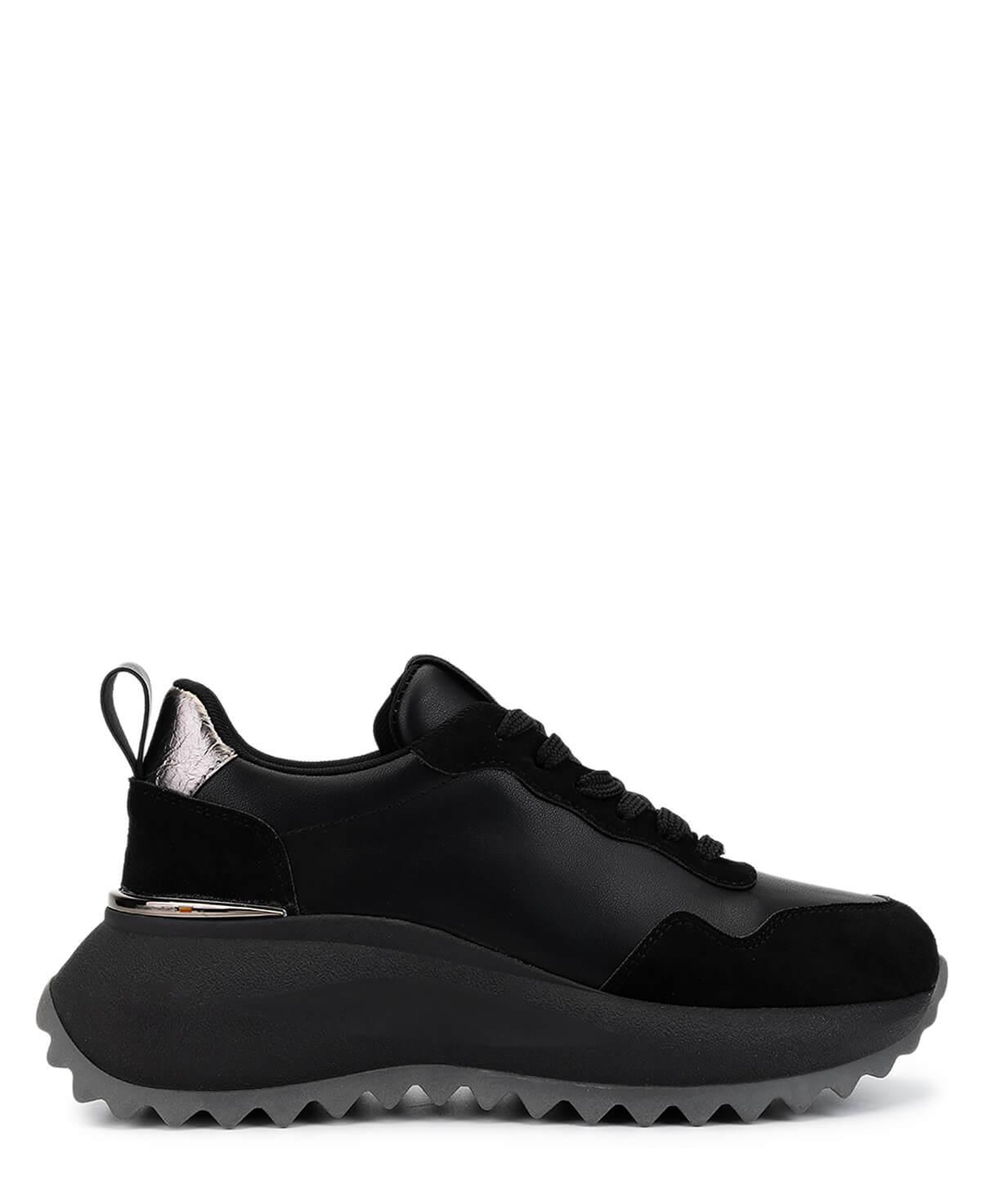 Tamer Tanca Kadın Suni Deri Siyah Süet/Antrasit Sneakers & Spor Ayakkabı