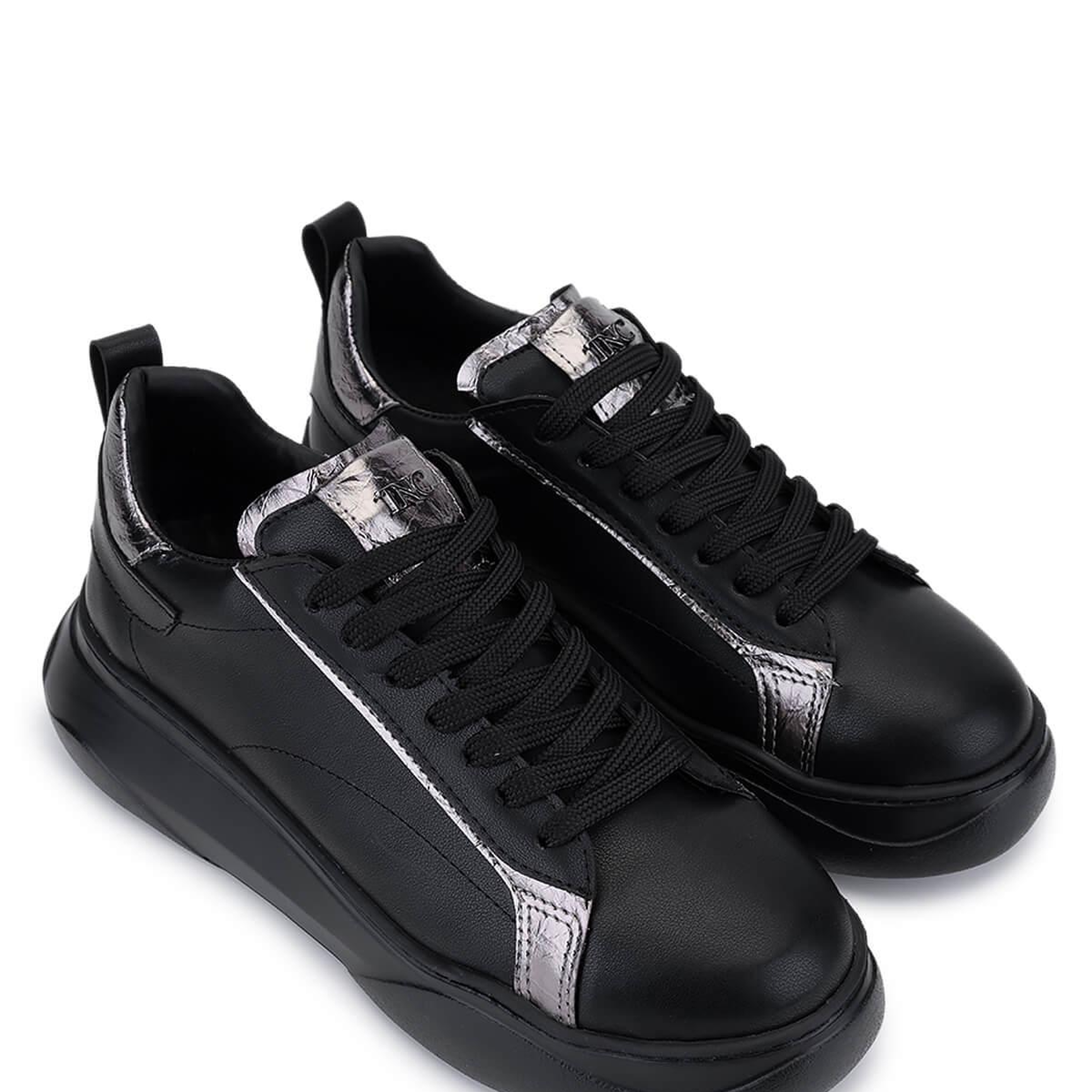 Tamer Tanca Kadın Suni Deri Siyah/Antrasit Sneakers & Spor Ayakkabı