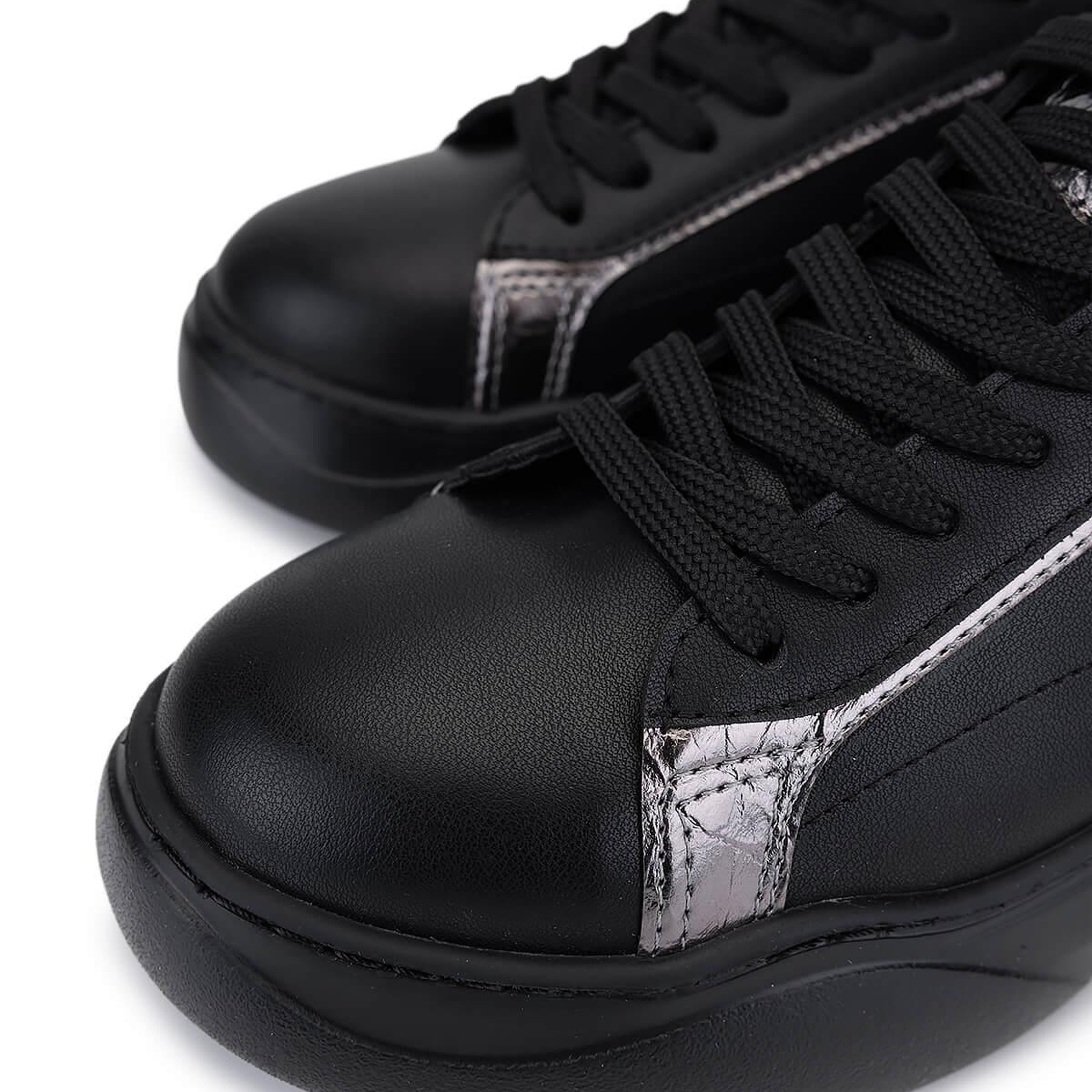 Tamer Tanca Kadın Suni Deri Siyah/Antrasit Sneakers & Spor Ayakkabı