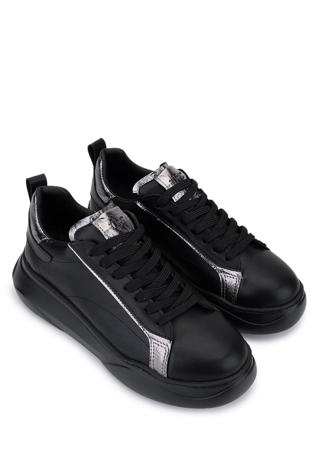 Tamer Tanca Kadın Suni Deri Siyah/Antrasit Sneakers & Spor Ayakkabı