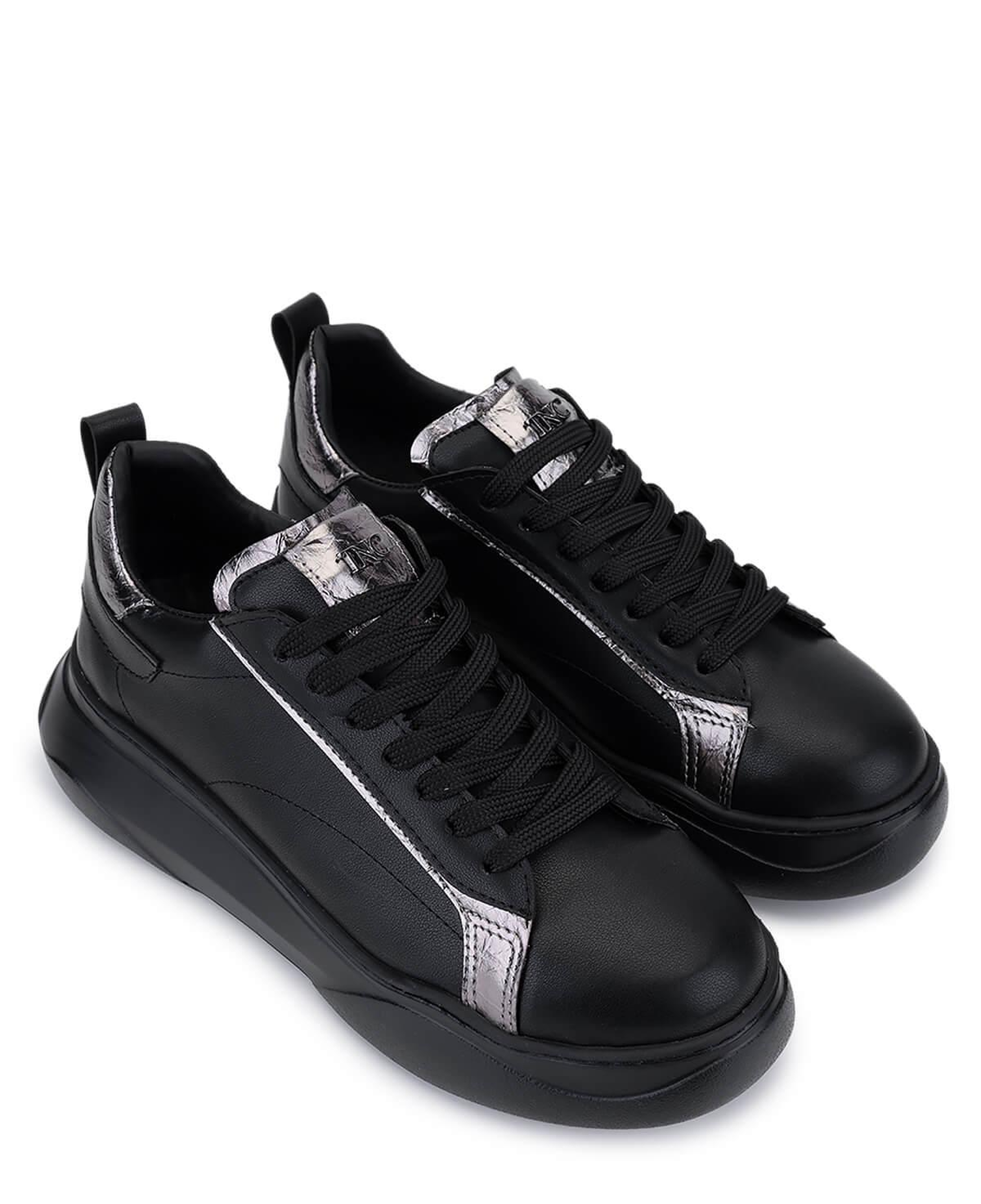 Tamer Tanca Kadın Suni Deri Siyah/Antrasit Sneakers & Spor Ayakkabı