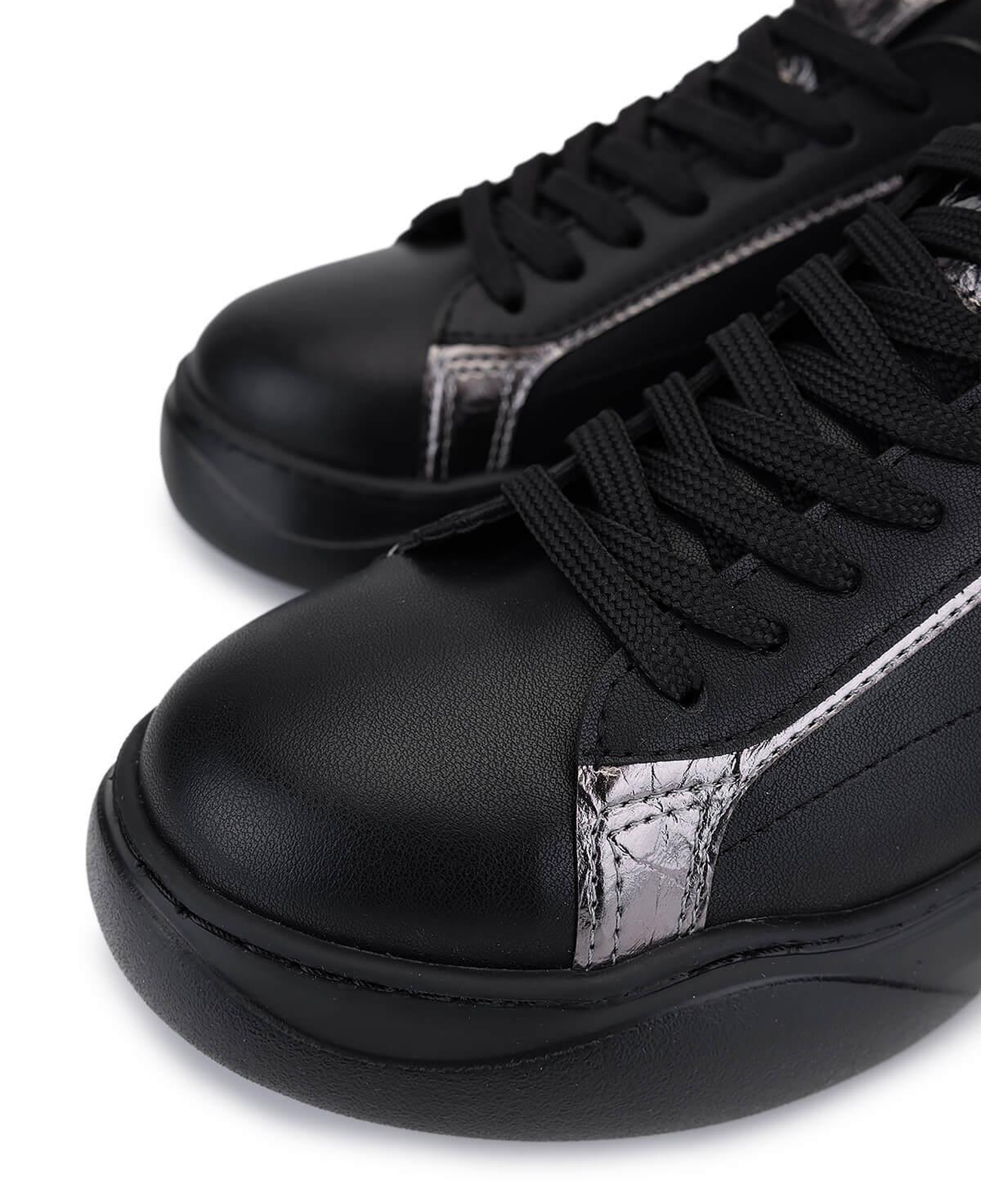 Tamer Tanca Kadın Suni Deri Siyah/Antrasit Sneakers & Spor Ayakkabı